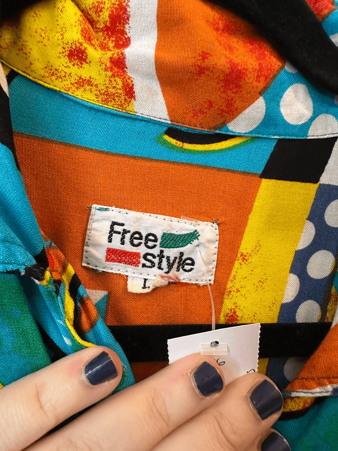 Freestyle Kurzarmhemd mit buntem Vintage-Muster - Größe L 4