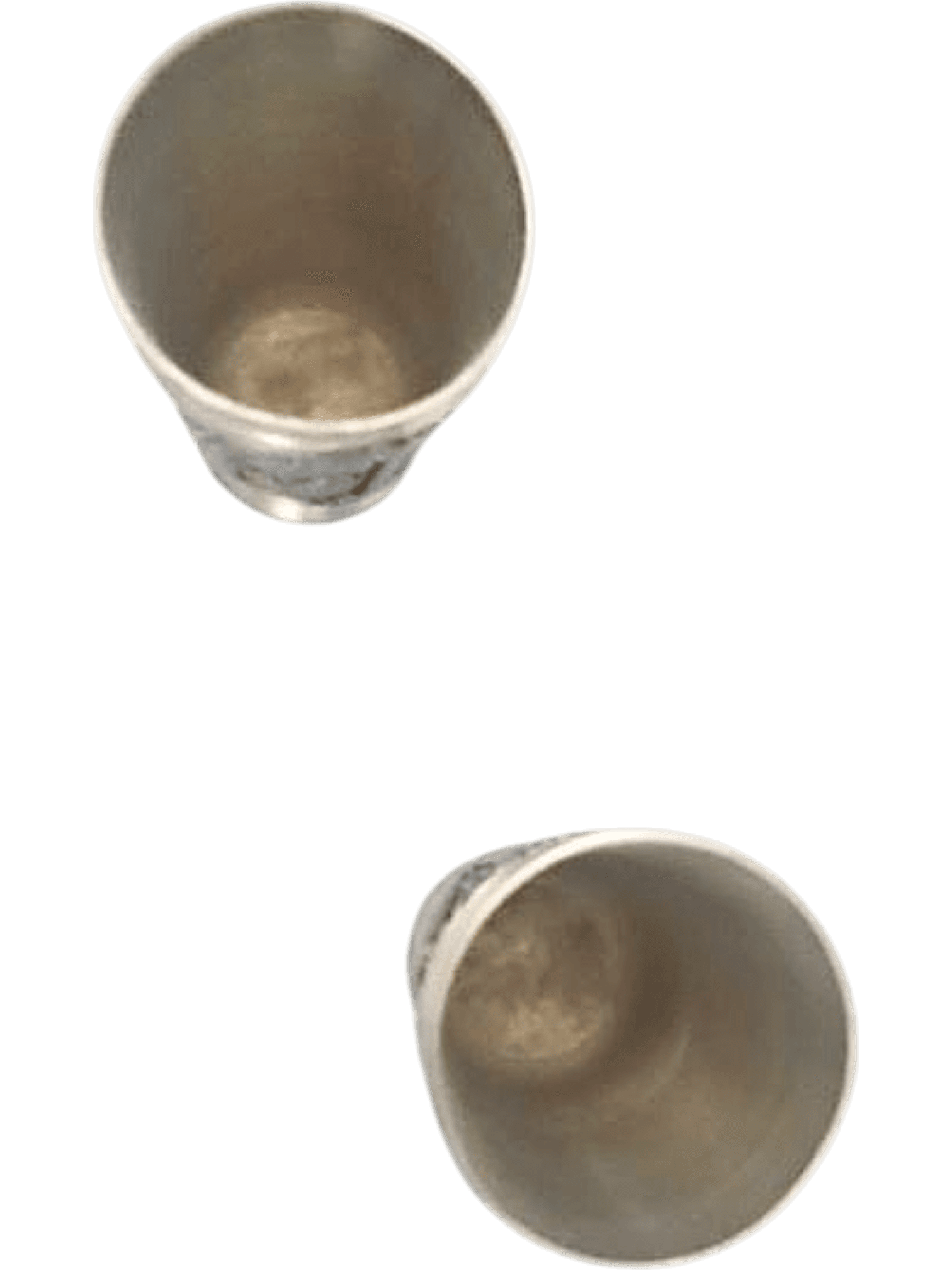 Vintage Decorative Pewter Shot Glasses with Embossed Designs - Set of 2 2