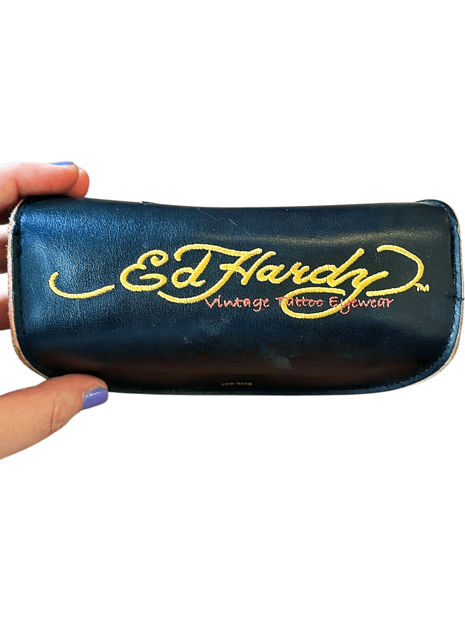 Ed Hardy Vintage Tattoo Eyewear Black Leather Glasses Case 5