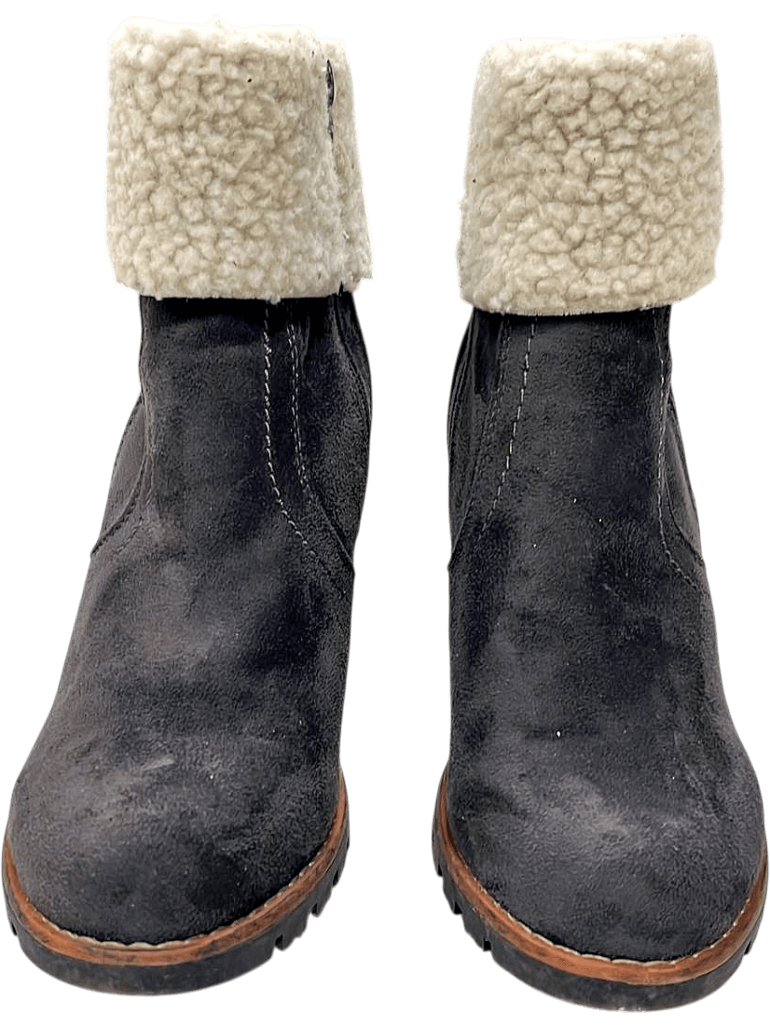 Tom Tailor Wildleder Stiefeletten mit Kunstfell - Blockabsatz 1