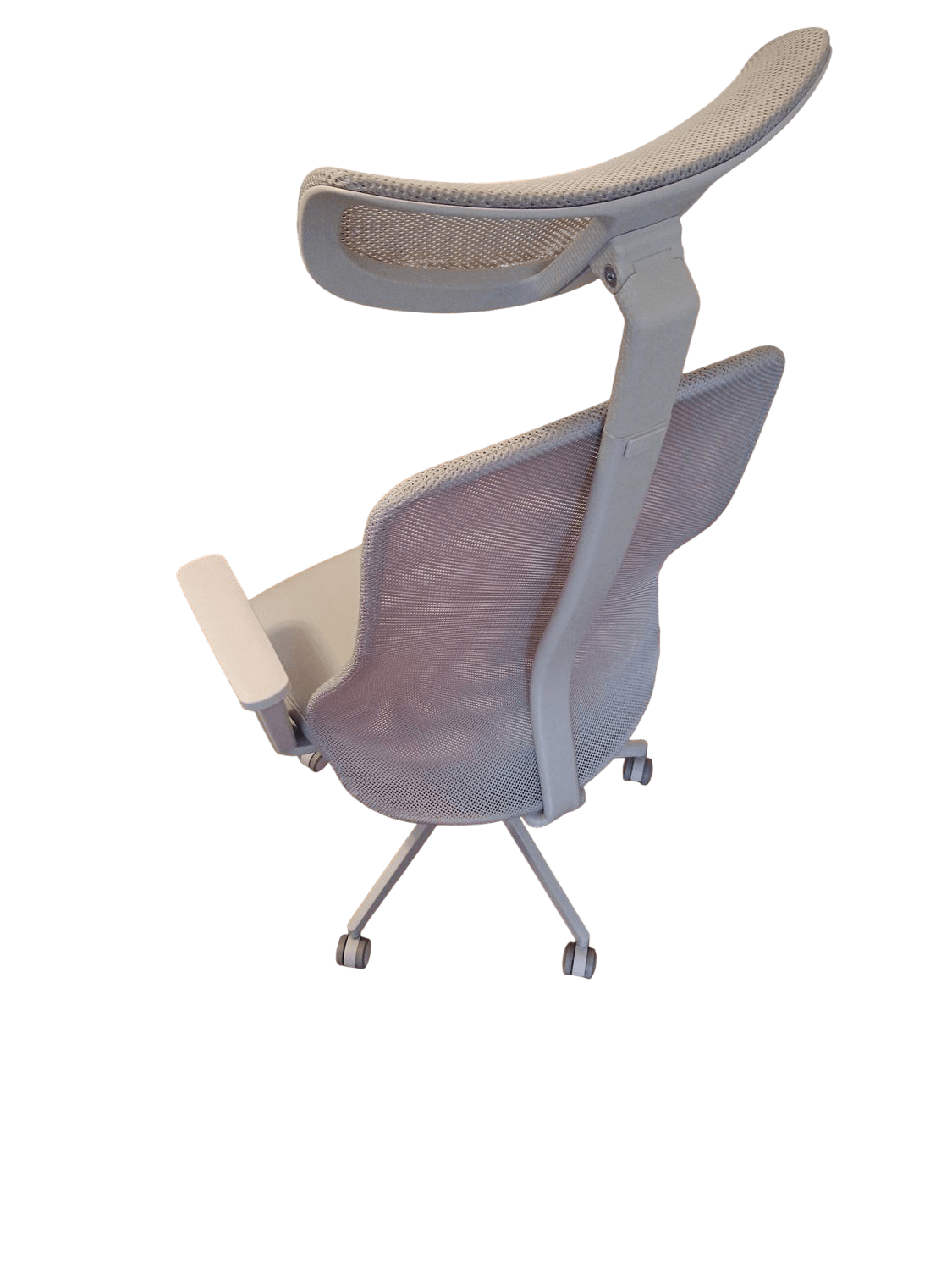 Ergonomic Mesh Office Chair with Headrest - Grey/White 19