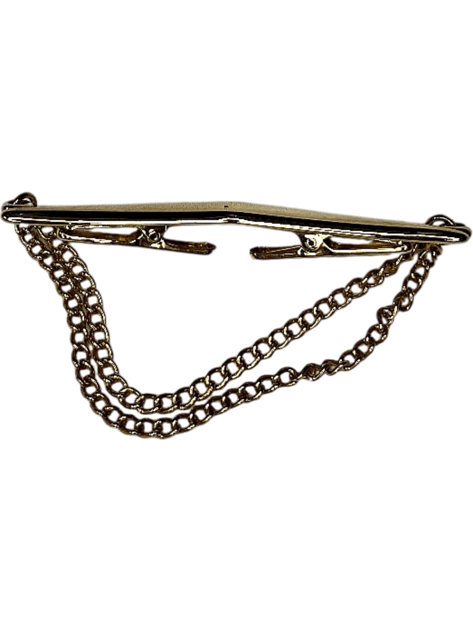 Elegante goldene Kragenspange mit Ketten 2