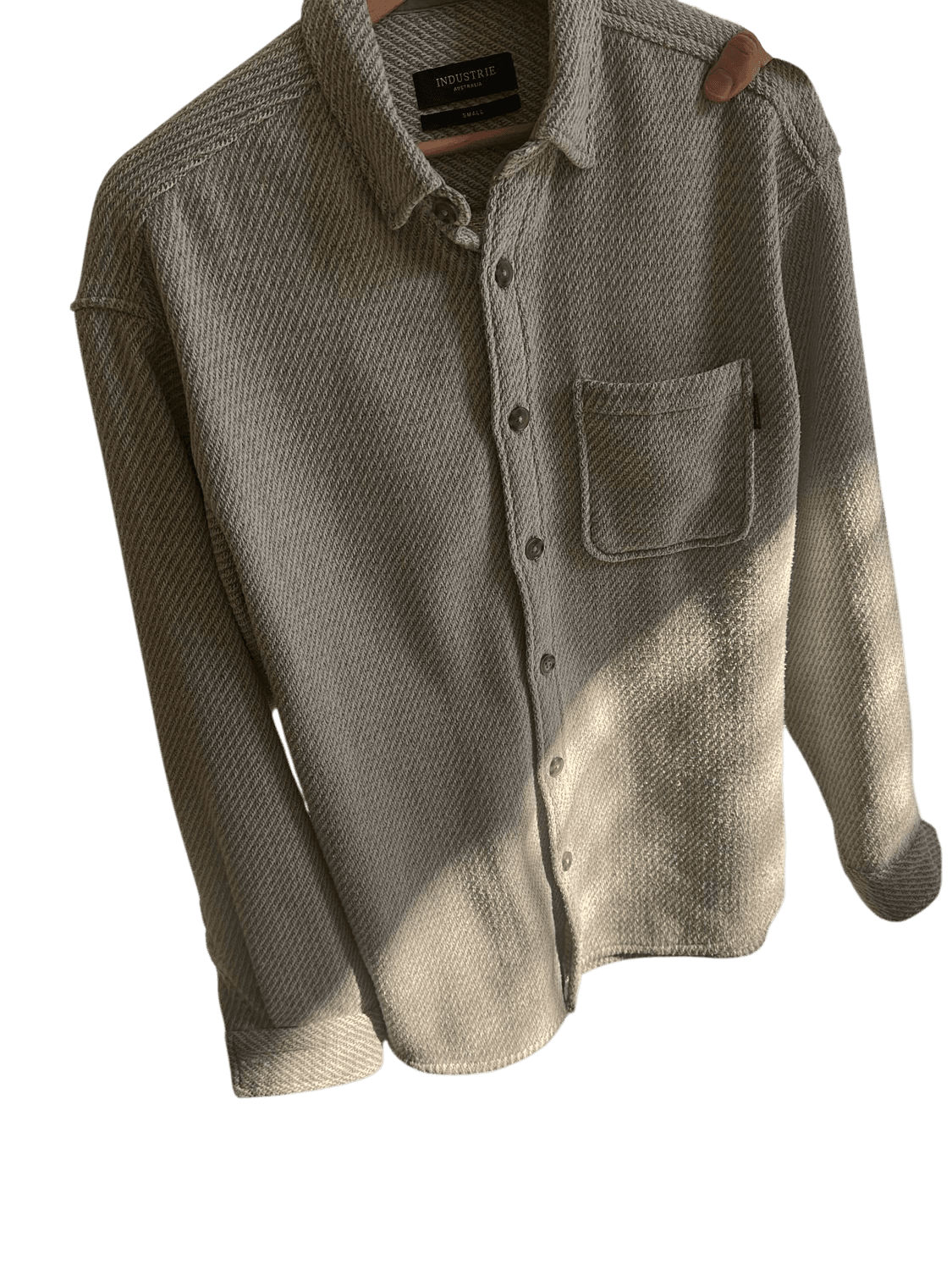 Industrie Grey Textured Button-Down Shirt - Size Small 2