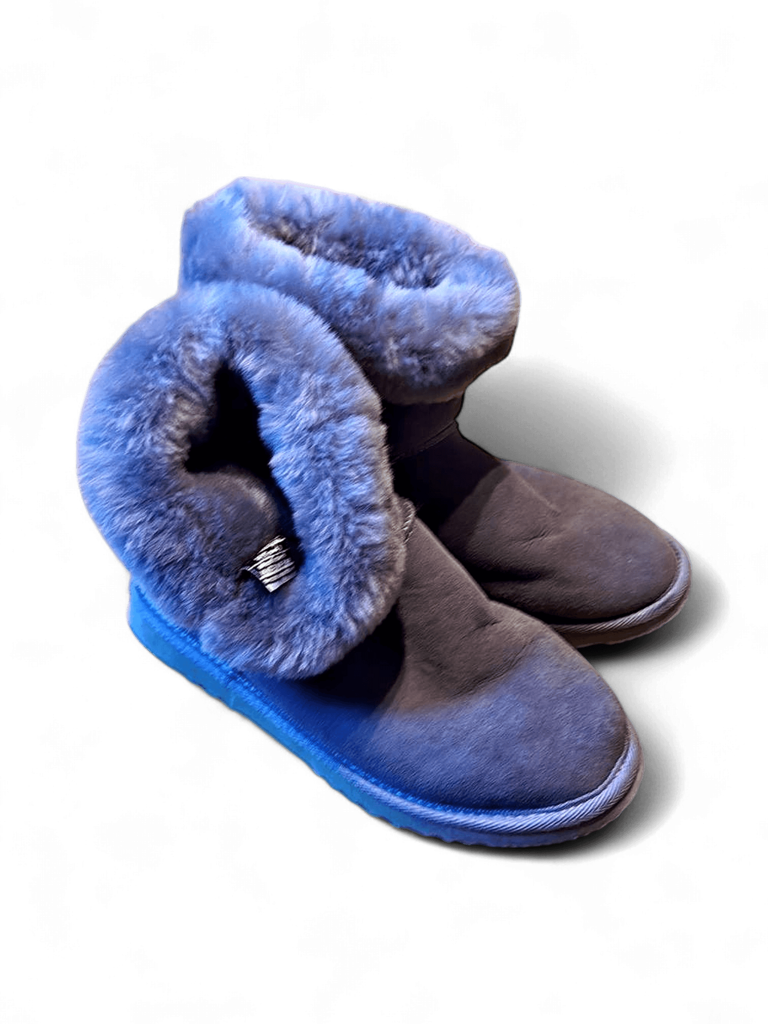 UGG Australia Purple Sheepskin Boots with Fur Trim 1