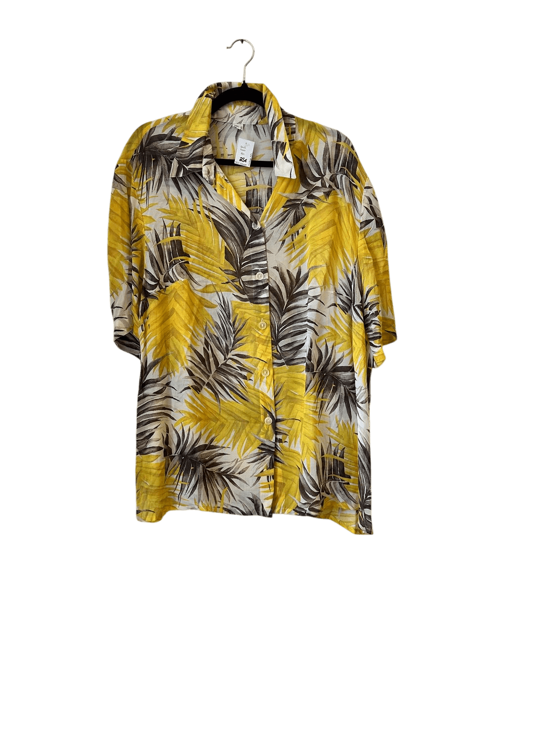 Vintage 90s Tropical Palm Leaf Print Shirt - Size 50 - Viscose Linen 2