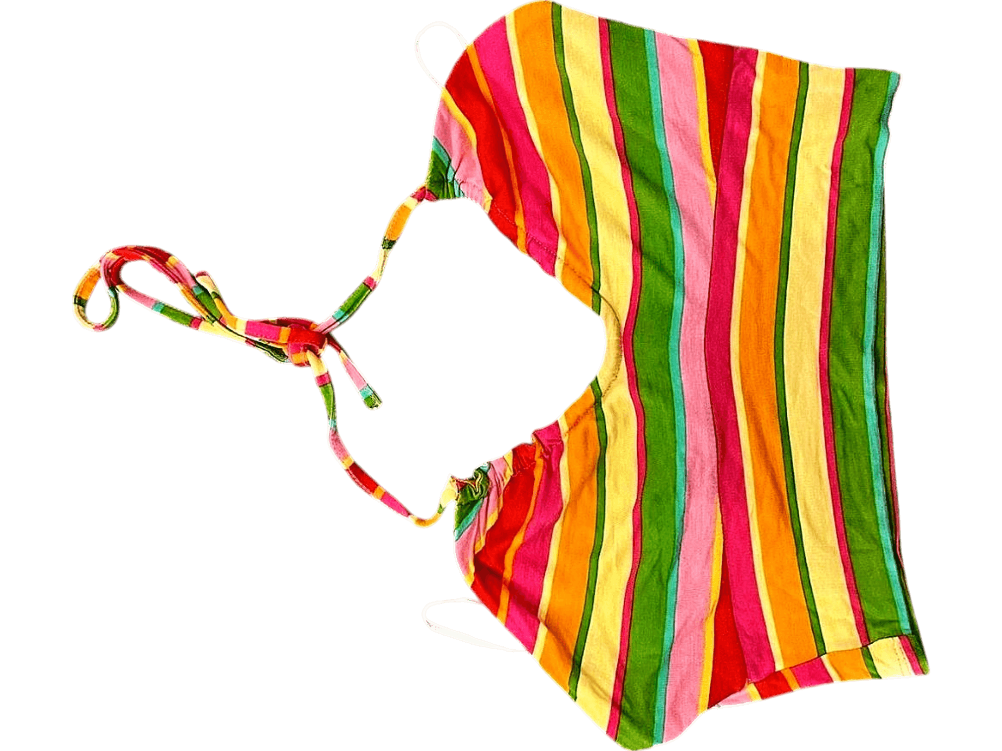 Colorful Striped Halter Crop Top - Summer Beach Style 1