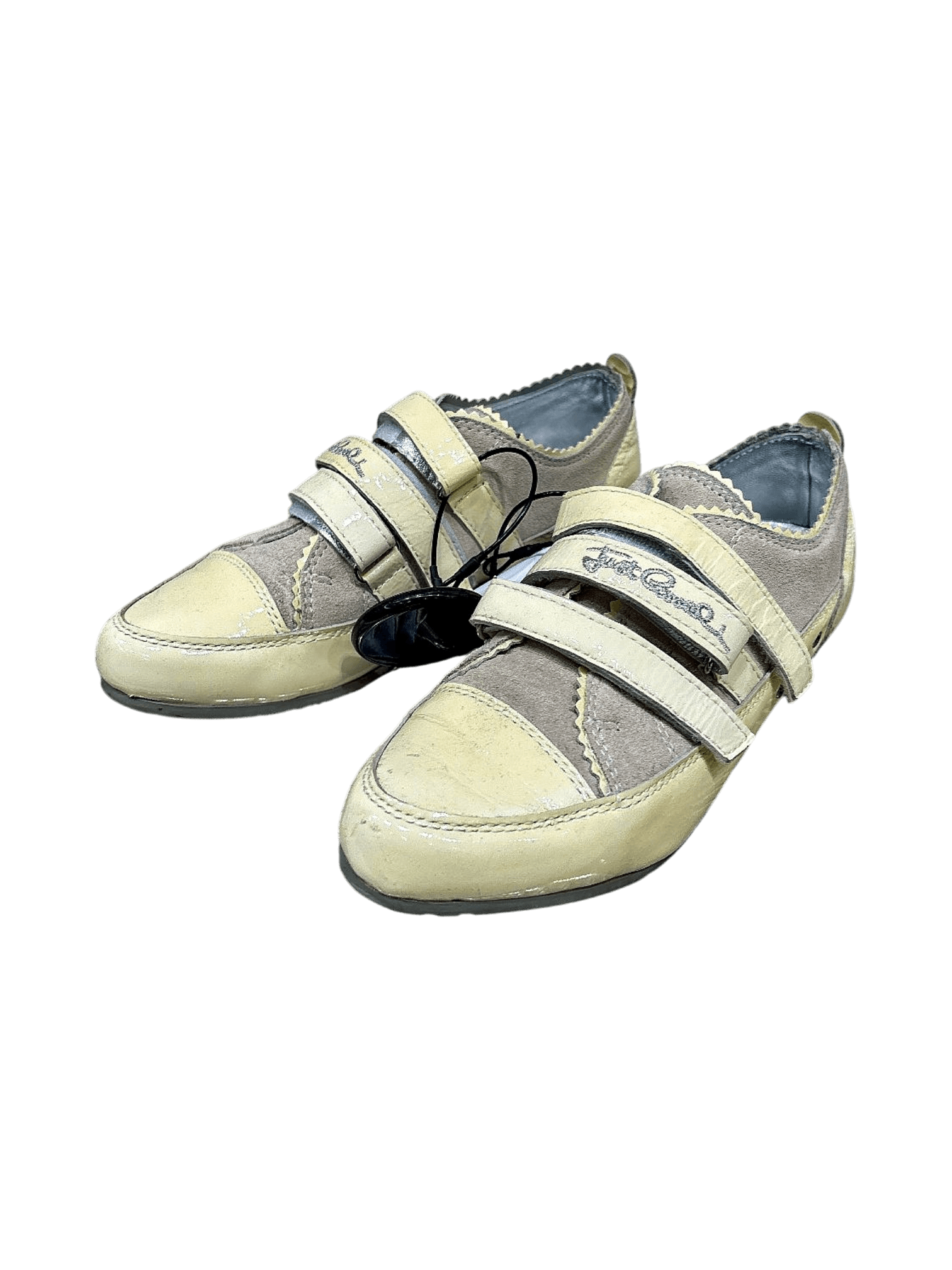 Just Cavalli Cream & Grey Velcro Kids Sneakers 1