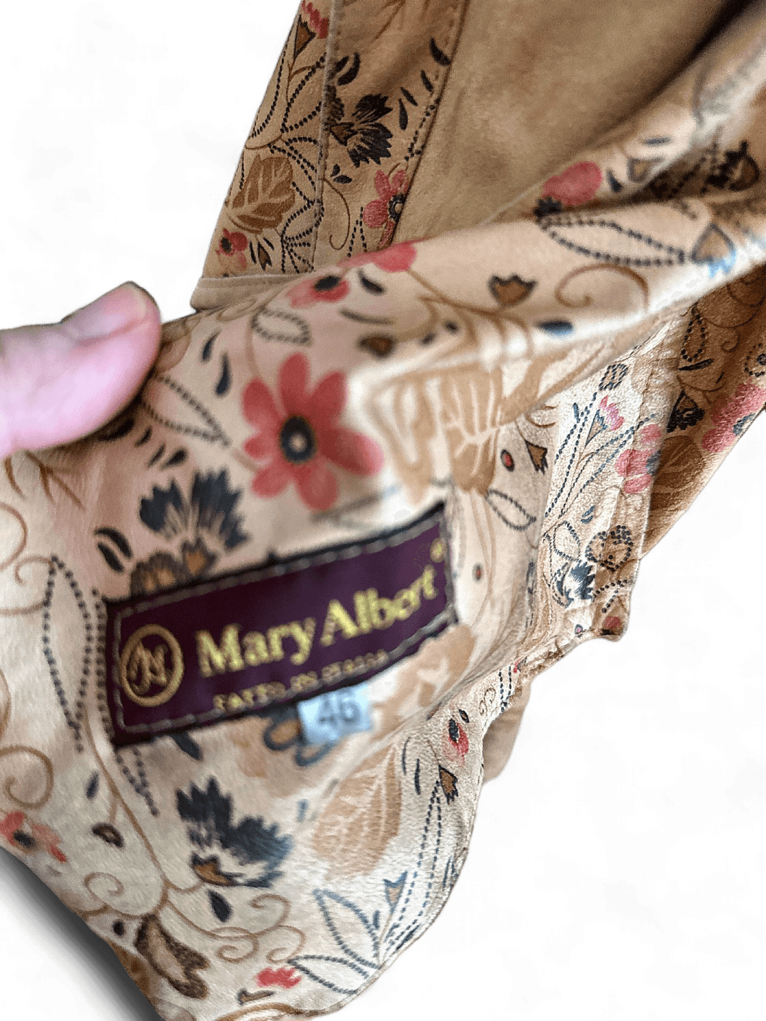 Chic Suede Trench Coat with Floral Lining 4