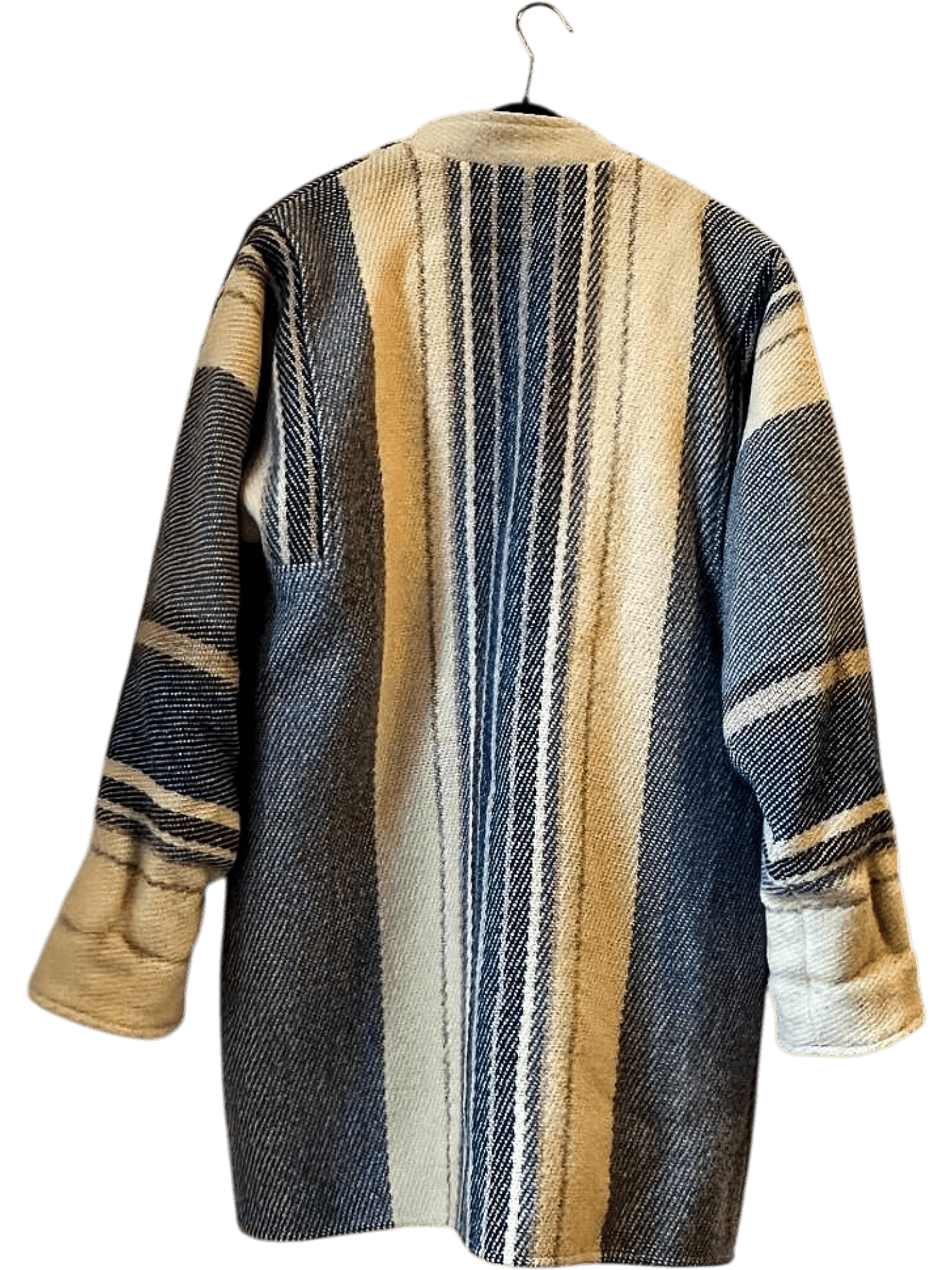 Pure Wool Striped Toggle Coat - 100% Schurwolle - Size M 2