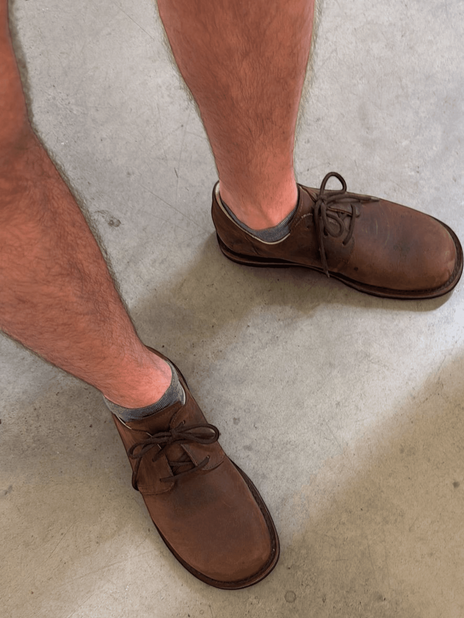 Men's Brown Leather Oxford Shoes - Casual Lace-up Design 1