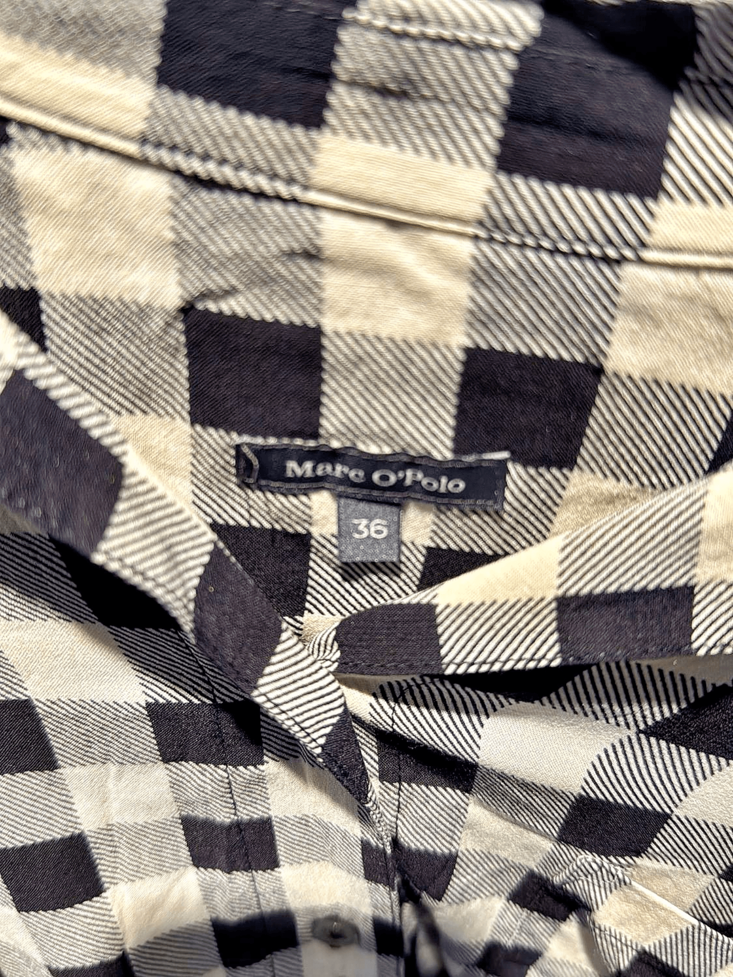 Marc O'Polo Kariertes Hemd - Schwarz-Weiß - Größe 36 2