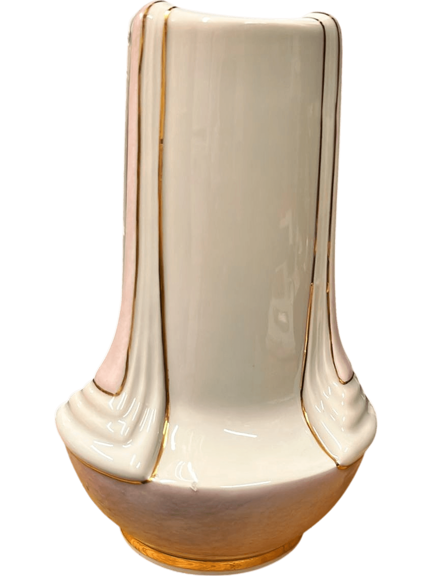 Elegante Schlaggenwald Keramikvase im Buchfalten-Design 2