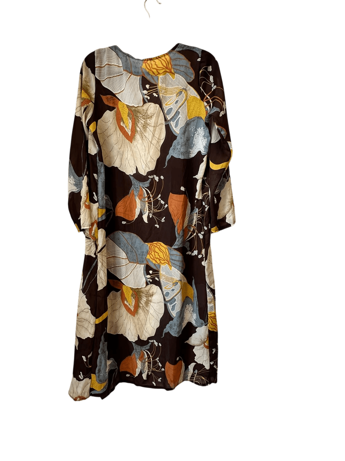 Floral Print Long Sleeve Jacket - Brown & Cream 3