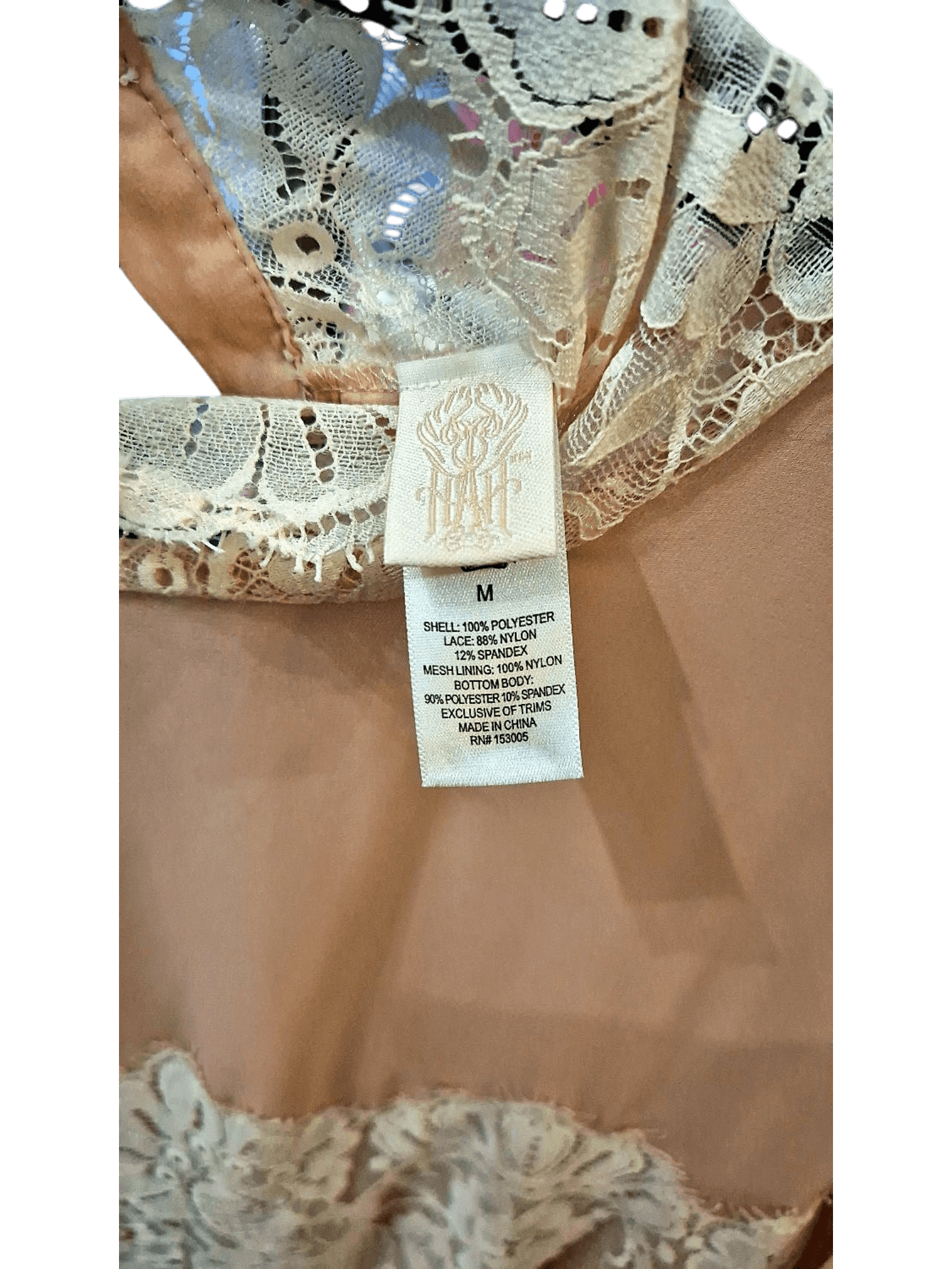 Designer Beige Lace Lingerie - Size M 1