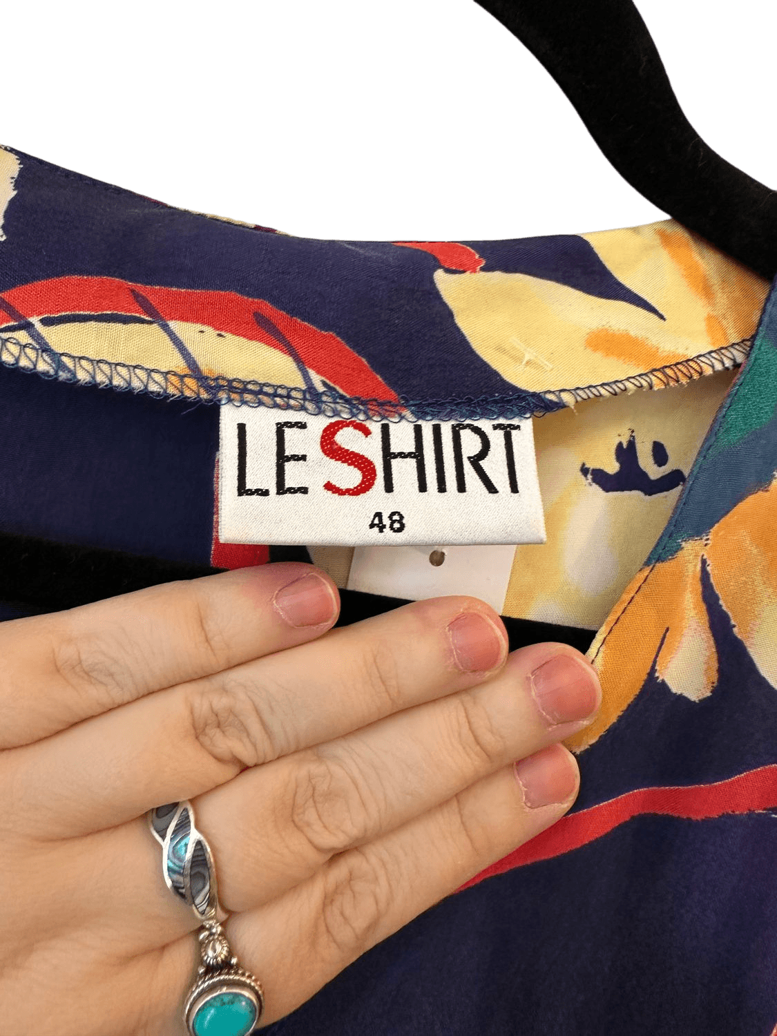 Le Shirt Vintage Floral Cupro Blouse - Size 48 5