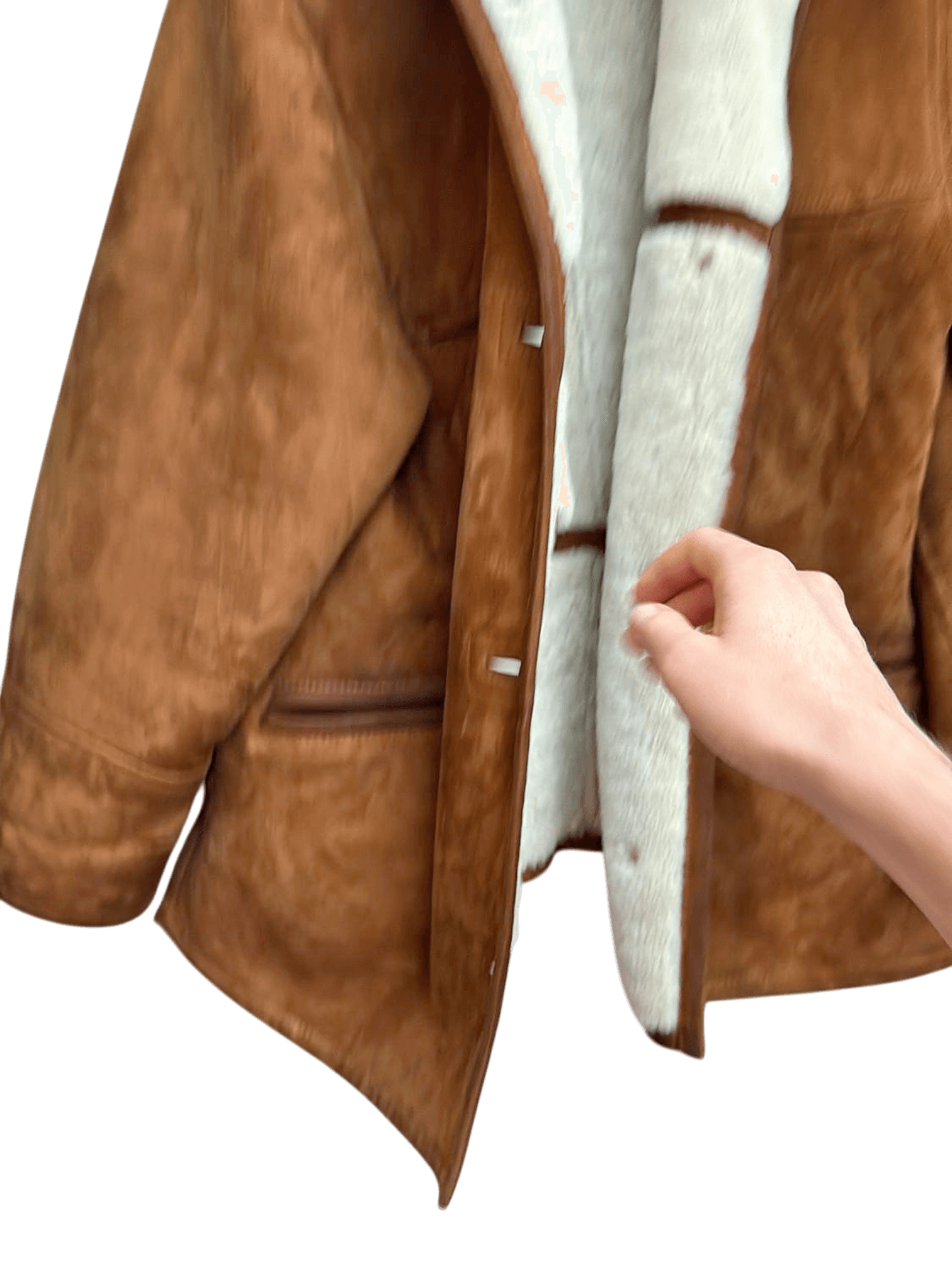 Original Lambskin Shearling Leather Jacket - Size 40 2