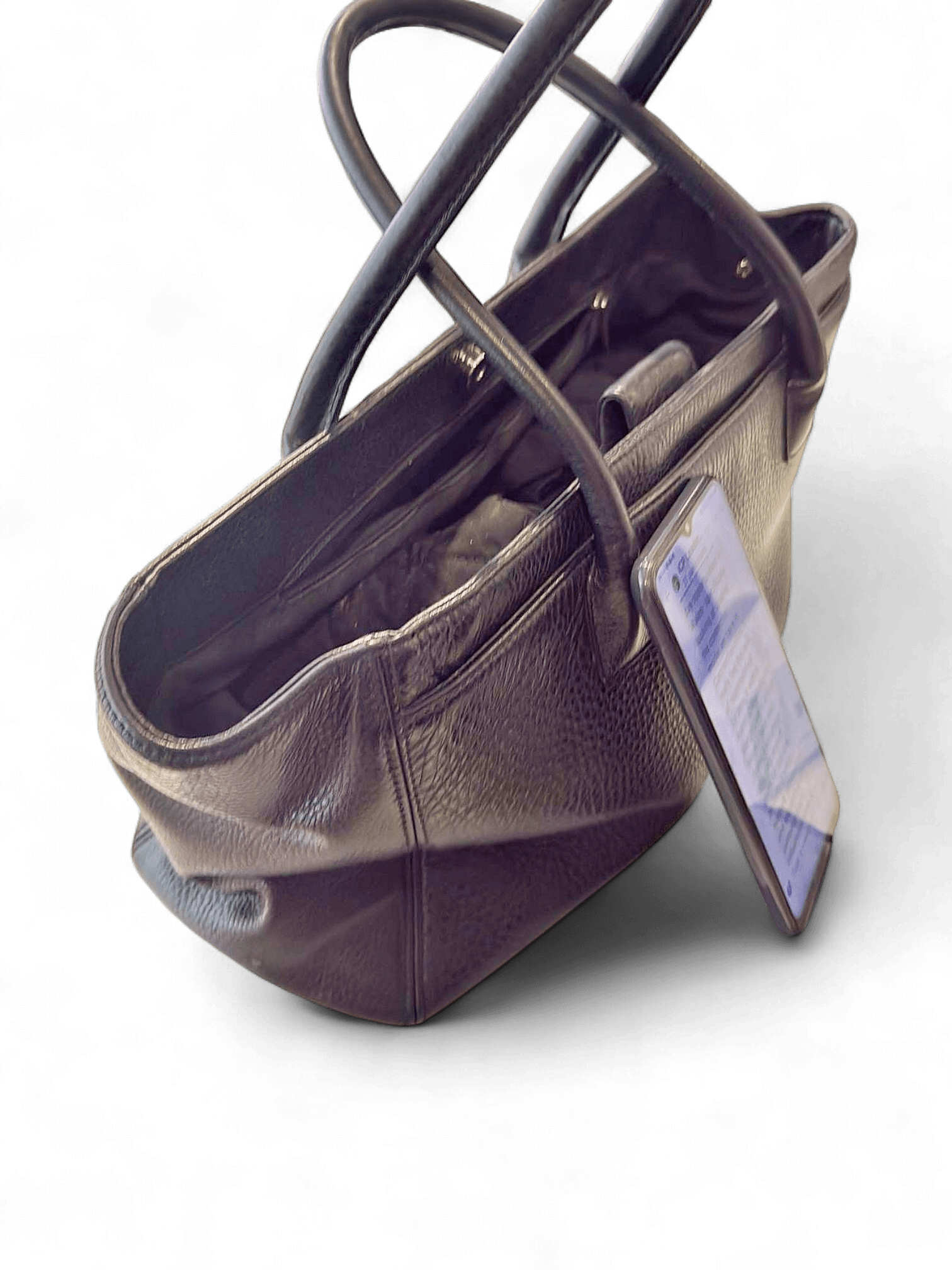 Chanel Black Leather Tote Bag with CC Logo 1