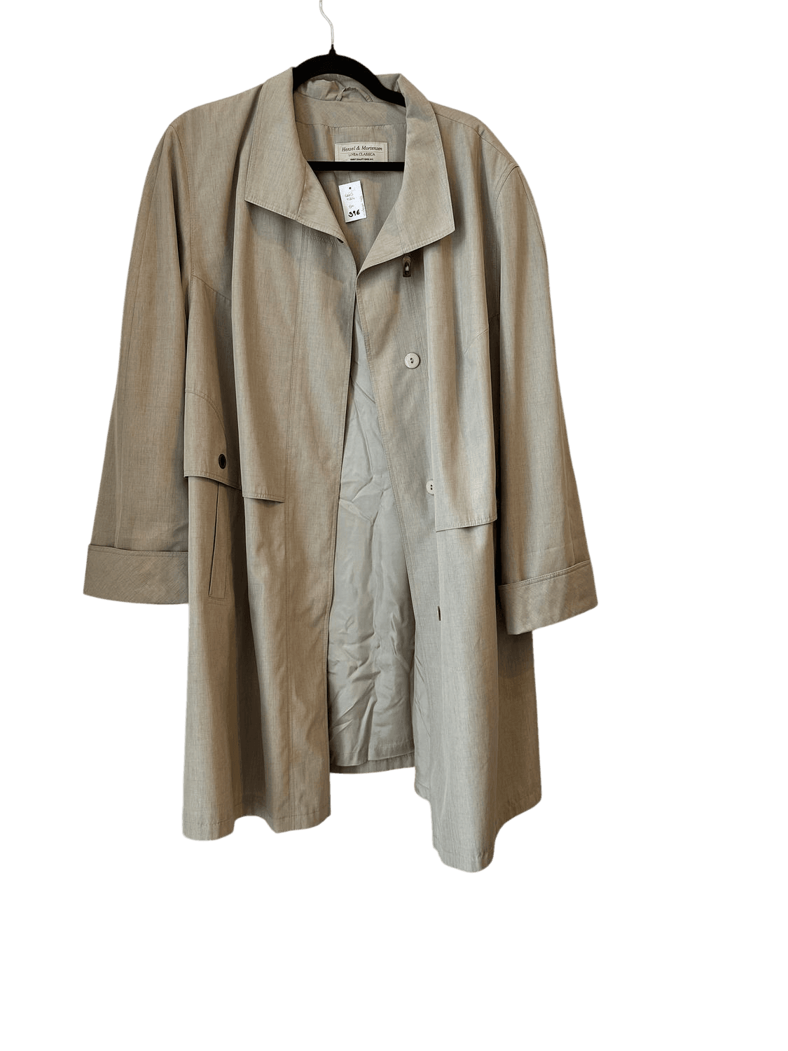 Vintage 90s Hensel & Mortensen Beige Trench Coat - Size 54 2