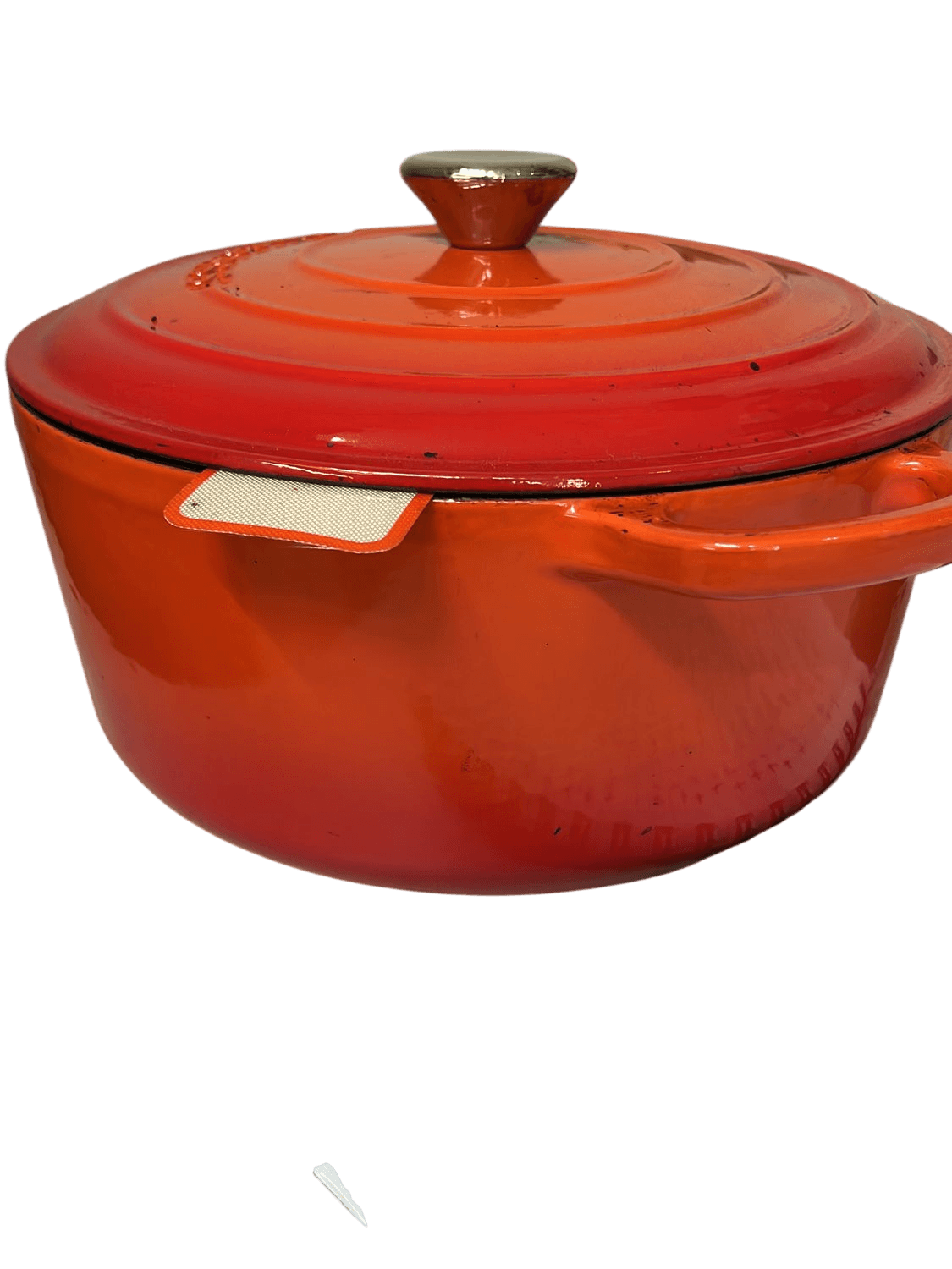 Red-Orange Enamel Cast Iron Pot with Lid 2