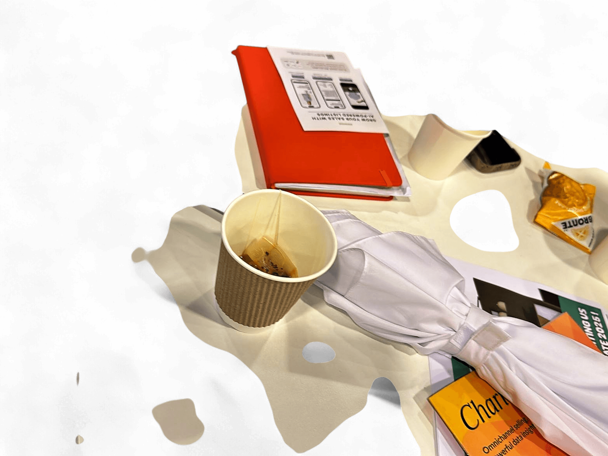 White Umbrella with Black Handle 2