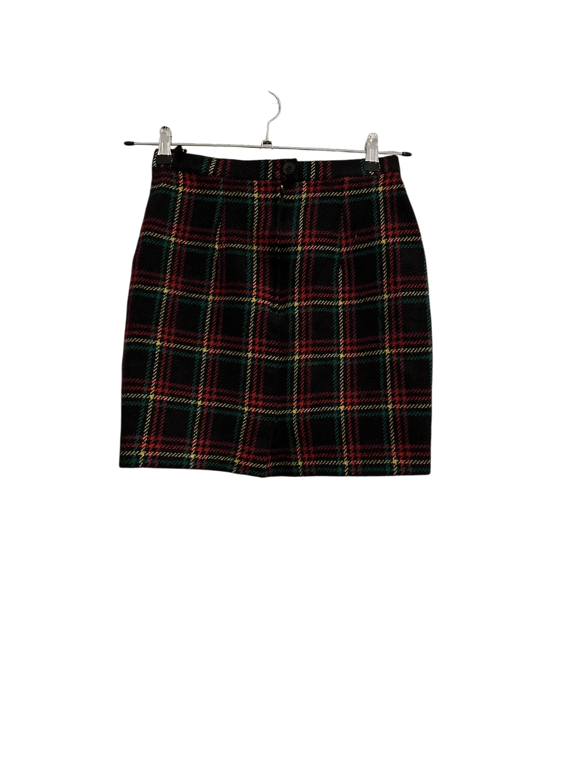 Vintage Plaid Wool Mini Skirt - Size 38 - Tartan Pattern 3