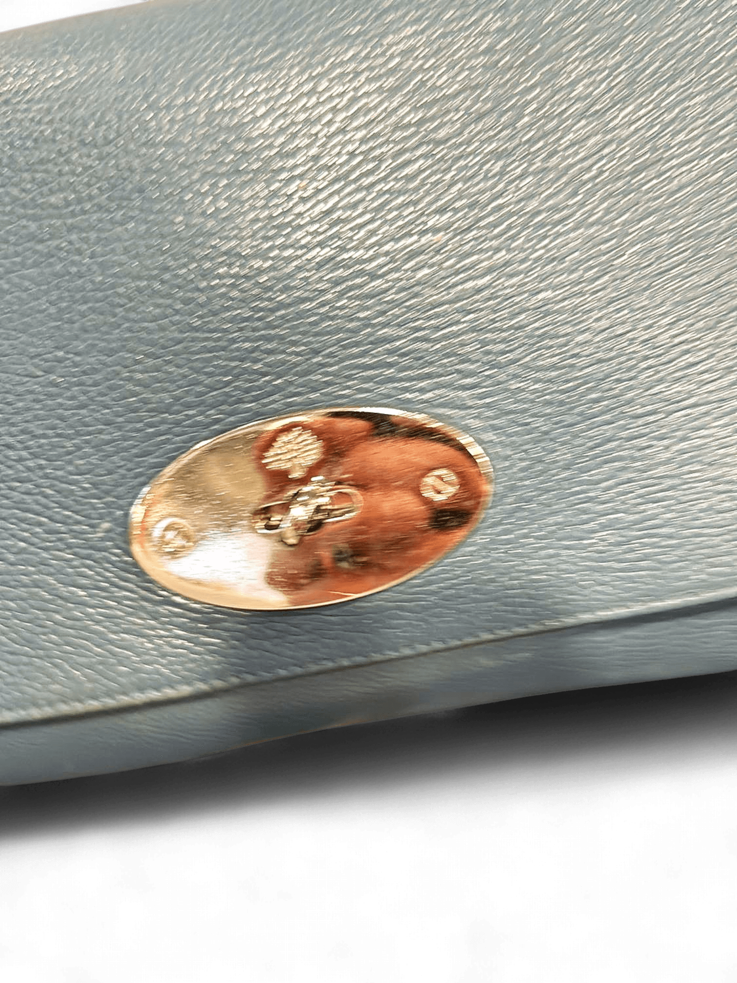 Mulberry Blue Leather Crossbody Bag with Chain Strap 3