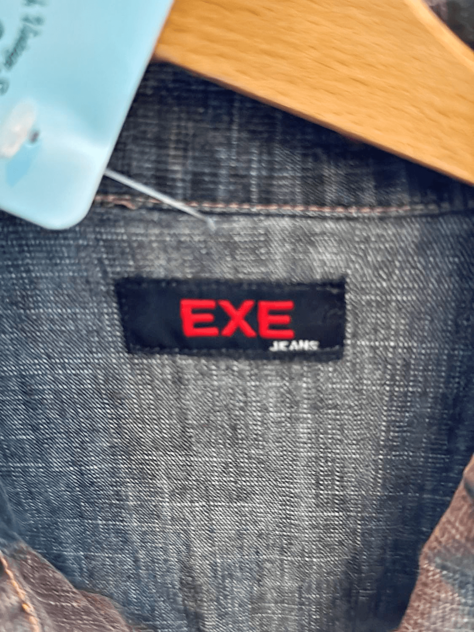 EXE Jeans Graue Denim Jacke mit Knopfleiste - Größe S 2