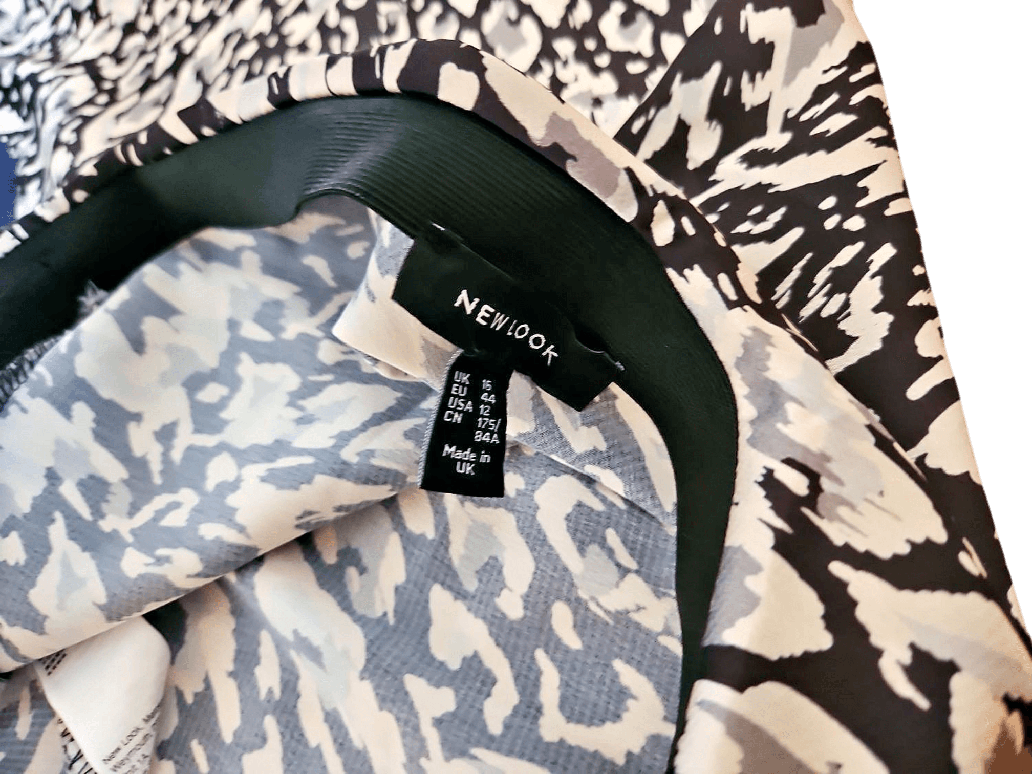 New Look Black & White Animal Print Midi Skirt - UK Size 16 10