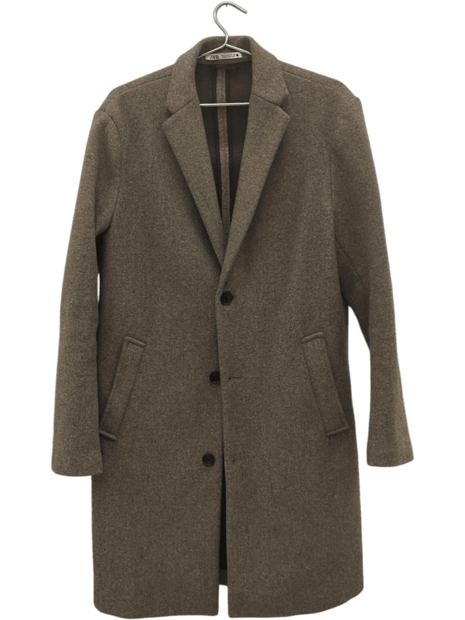 Zara Brown Wool Blend Coat - Size S 1