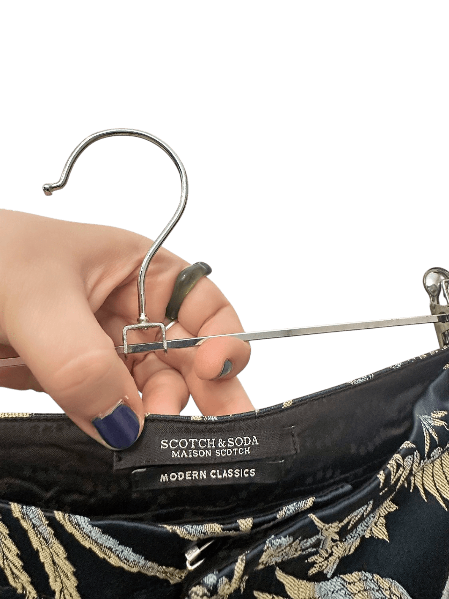 Scotch & Soda Black & Gold Bird Print Trousers - Size S 3