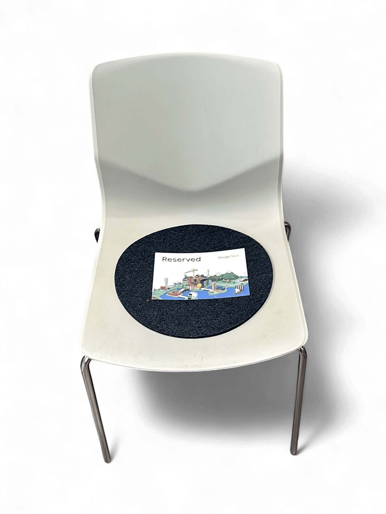 Modern White Plastic Stacking Chair with Chrome Legs 1