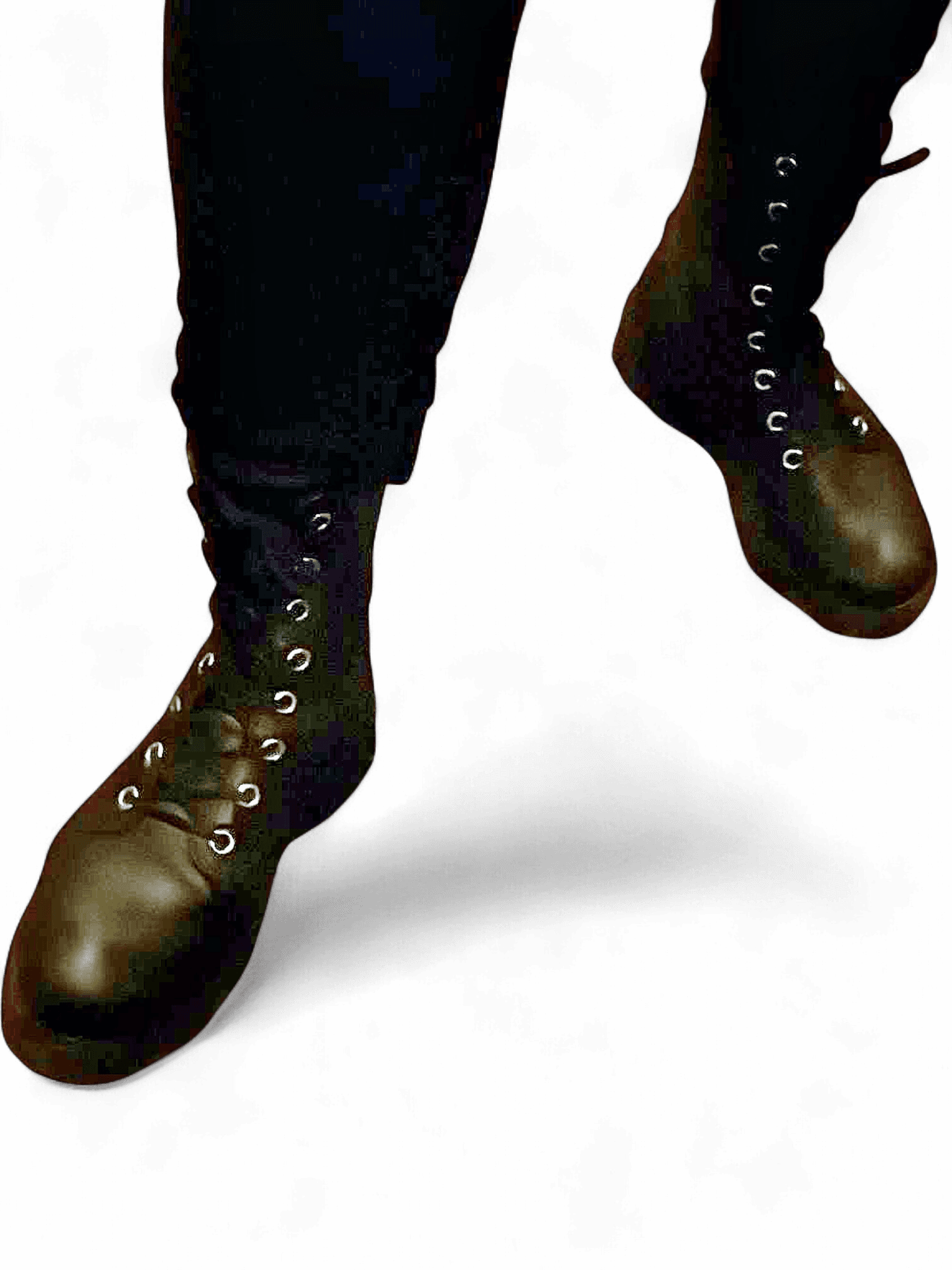 Black Lace-Up Combat Boots - Gothic Style 2