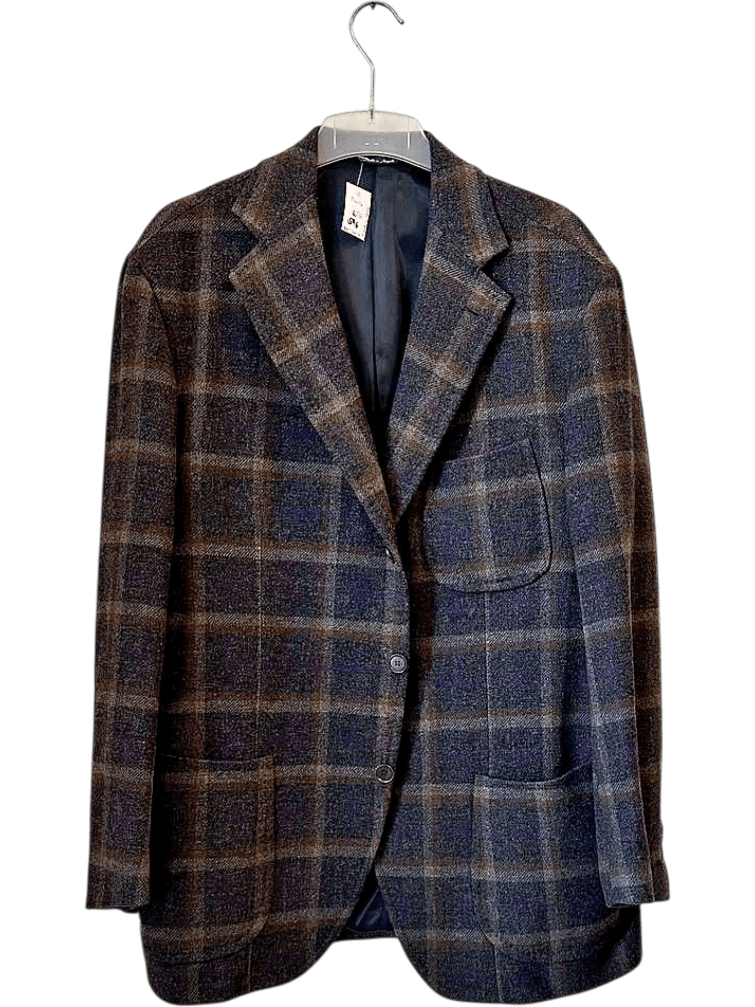 G. Abo Napoli Pure Wool Plaid Blazer - Size 56 - Italian Made 2