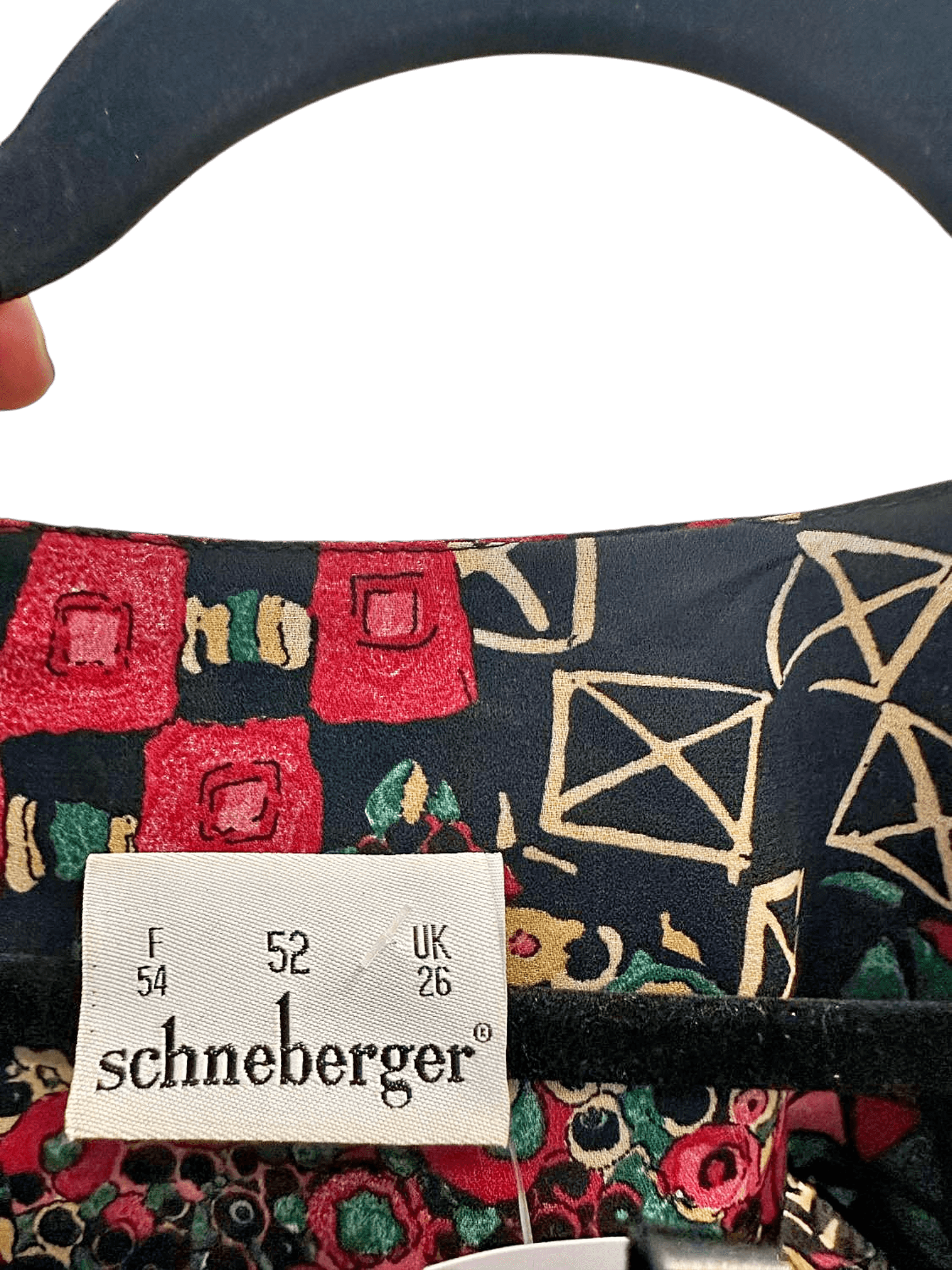 Vintage 80s Patterned Dress - Size 52 3