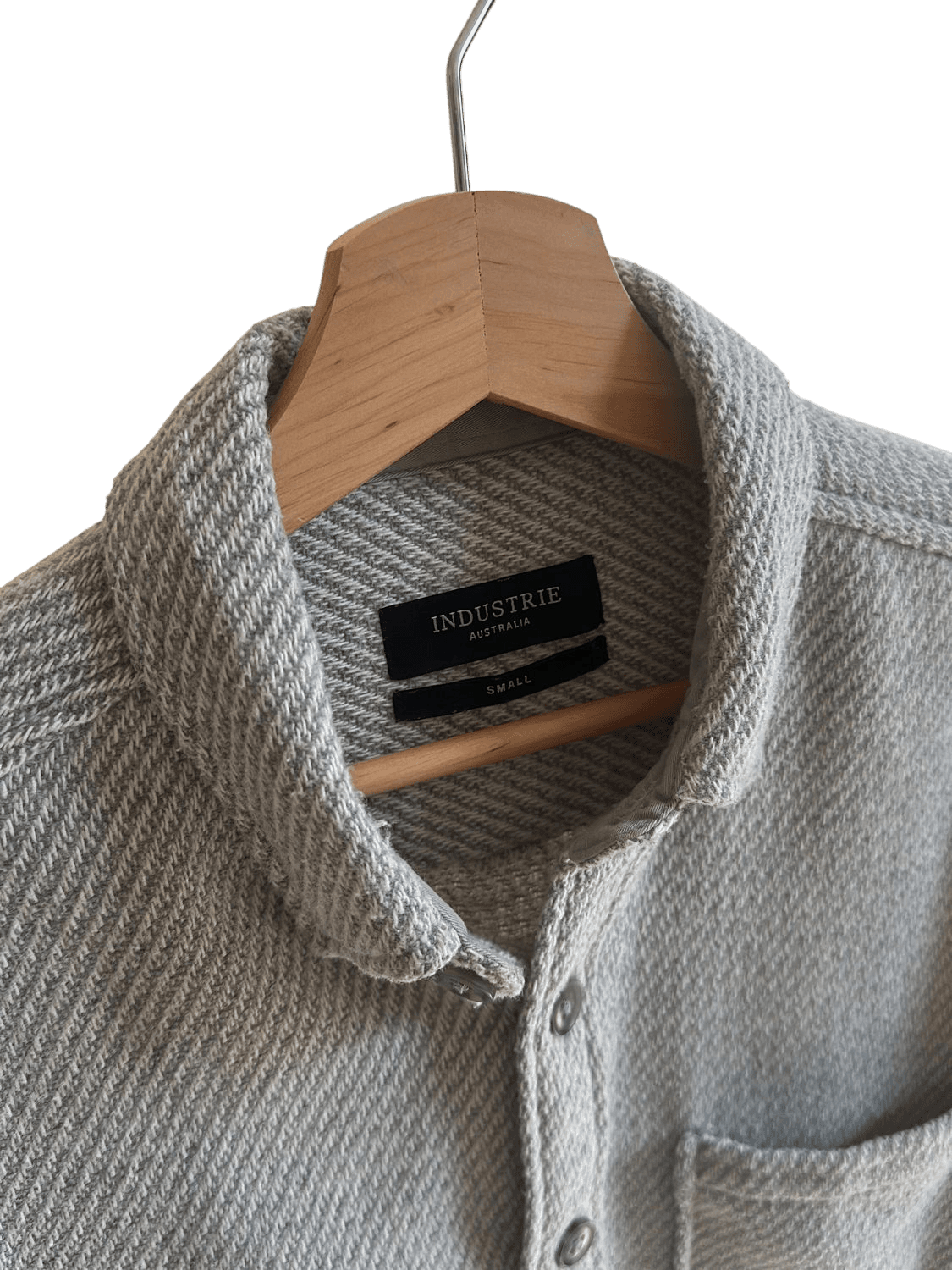 Industrie Grey Textured Button-Down Shirt - Size Small 3