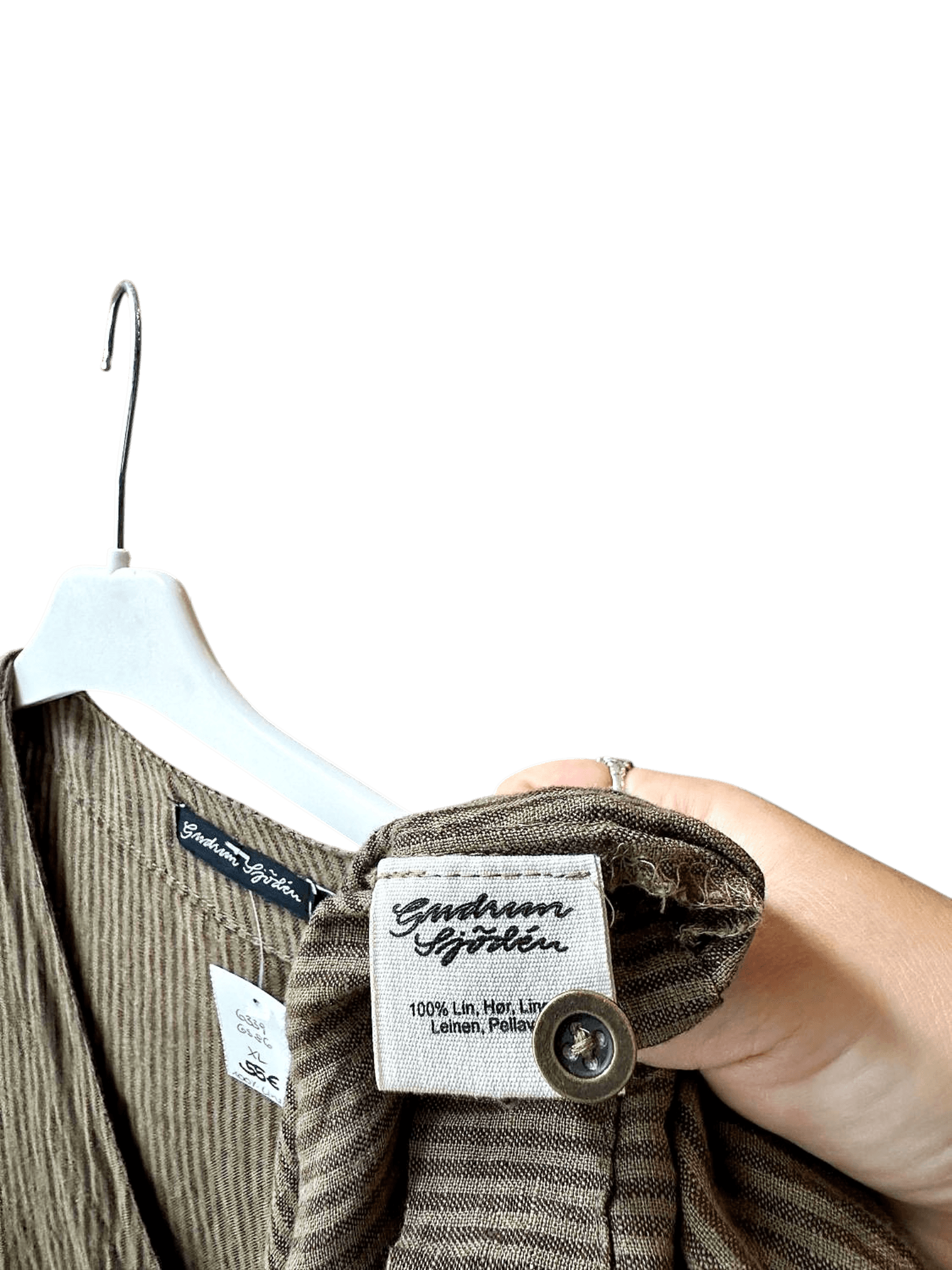 Gudrun Sjödén Brown Striped Linen Midi Dress - Size XL 7