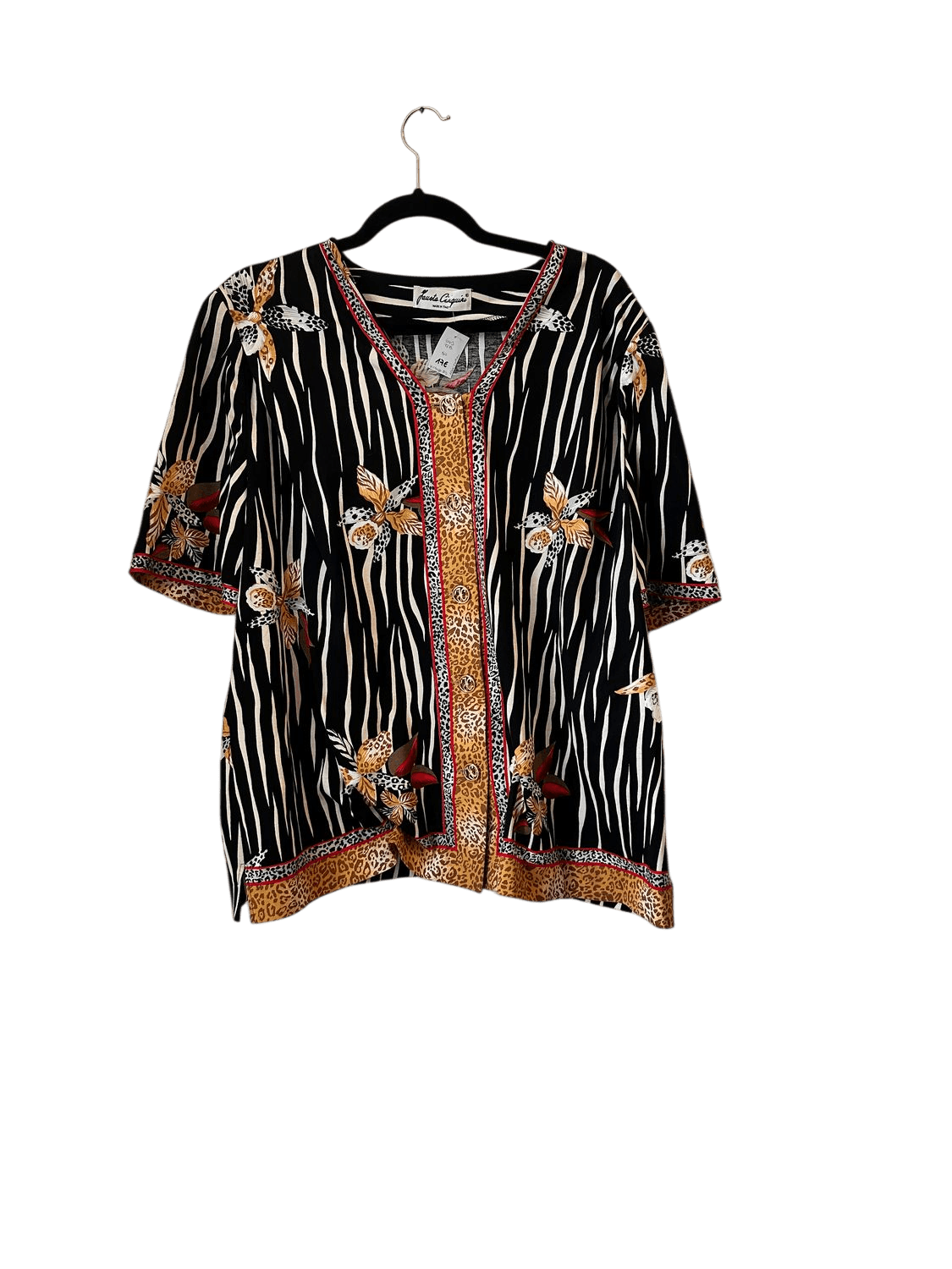 Vintage 80s Fausta Graguini Italian Print Top - Size 48 2