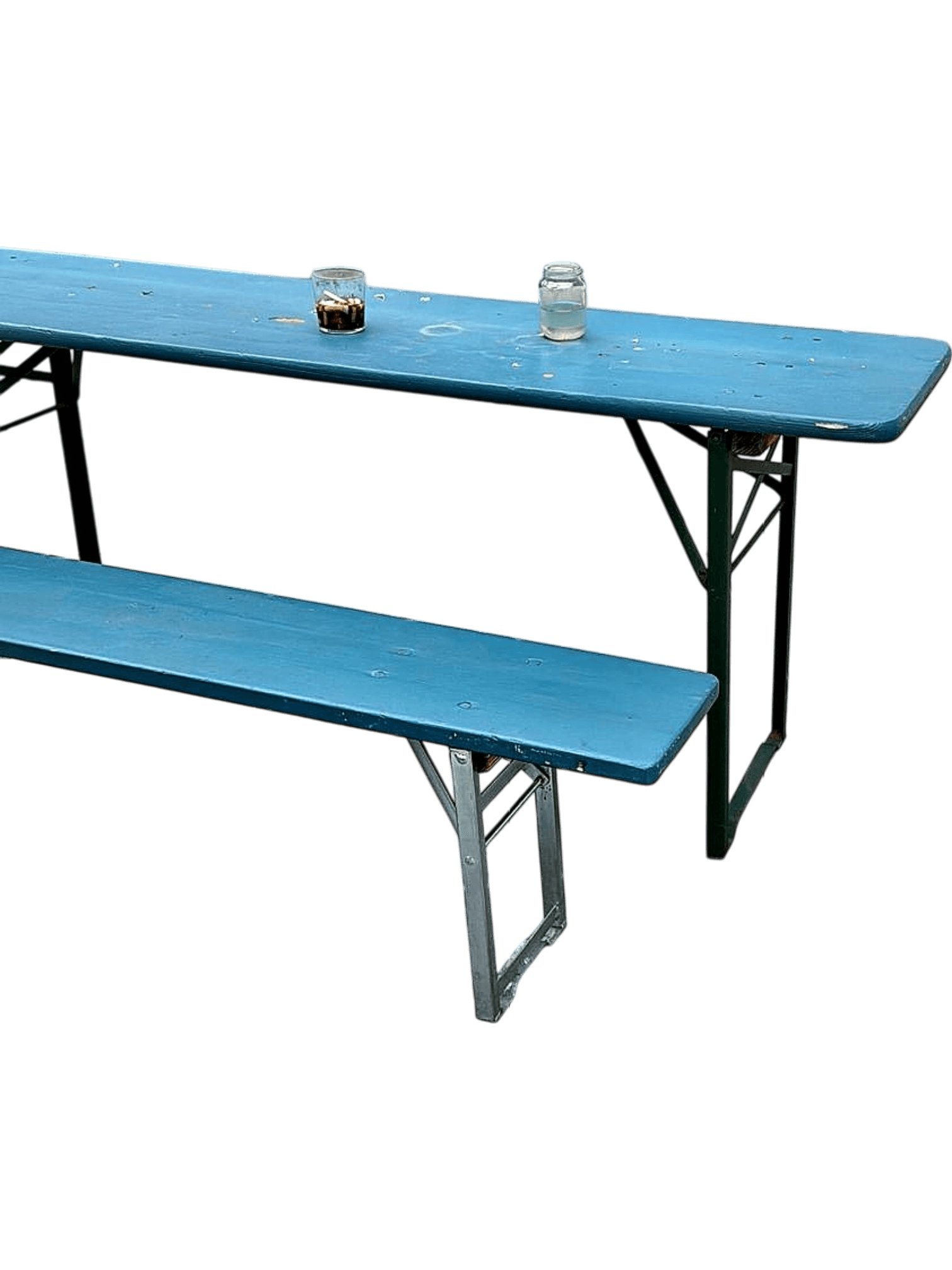 Outdoor Folding Picnic Table and Bench Set - Blue 2