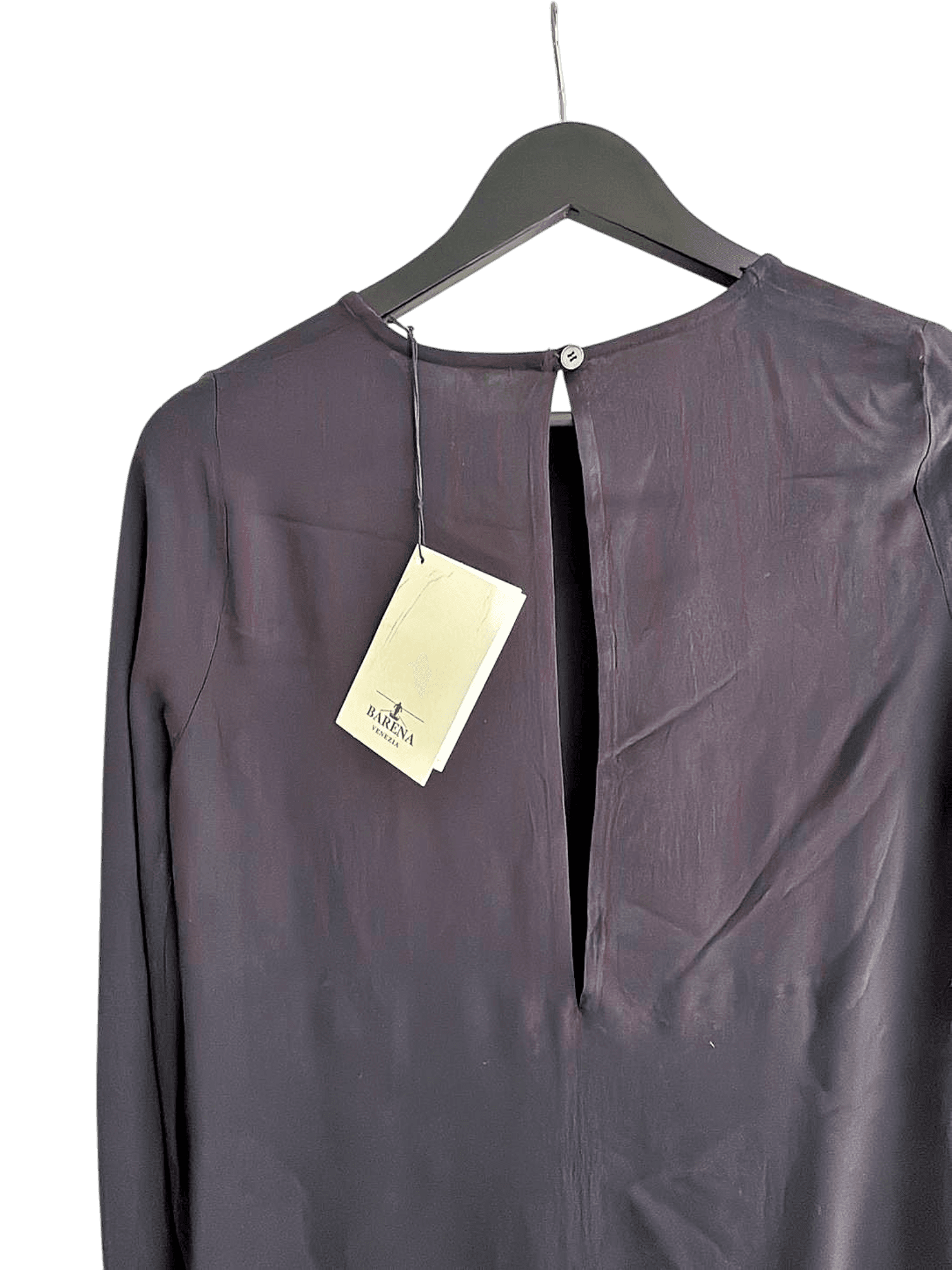 Barena Venezia Kleid, Schwarz, Midi, Langarm, Abito Bella Gessetto Notte 2