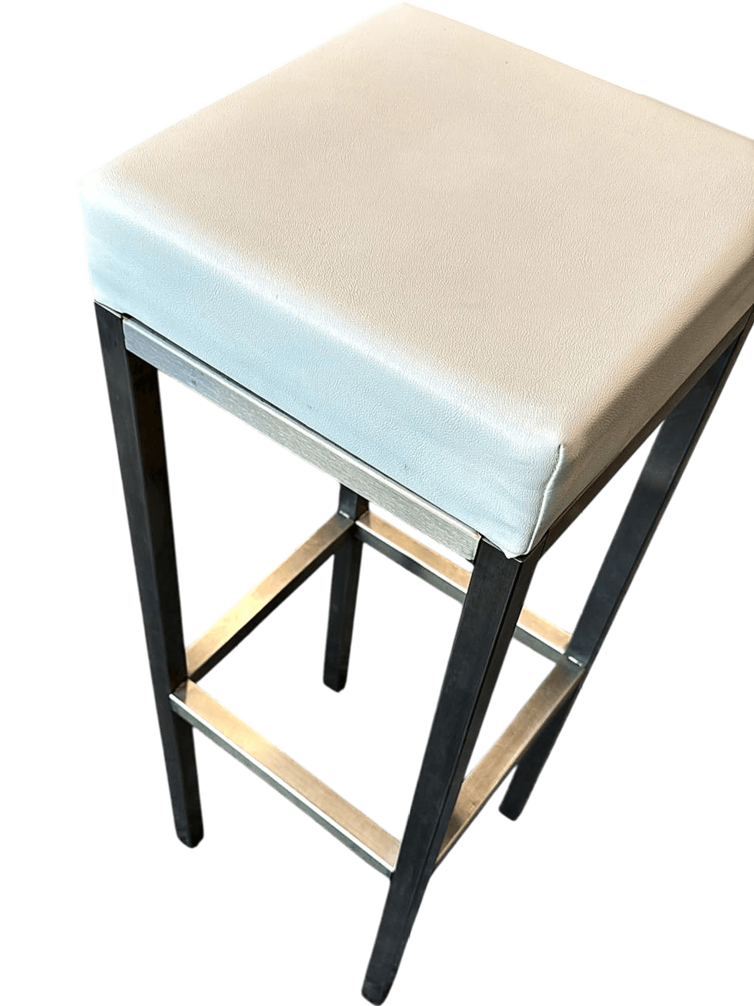 Modern White Bar Stool with Metal Frame 2