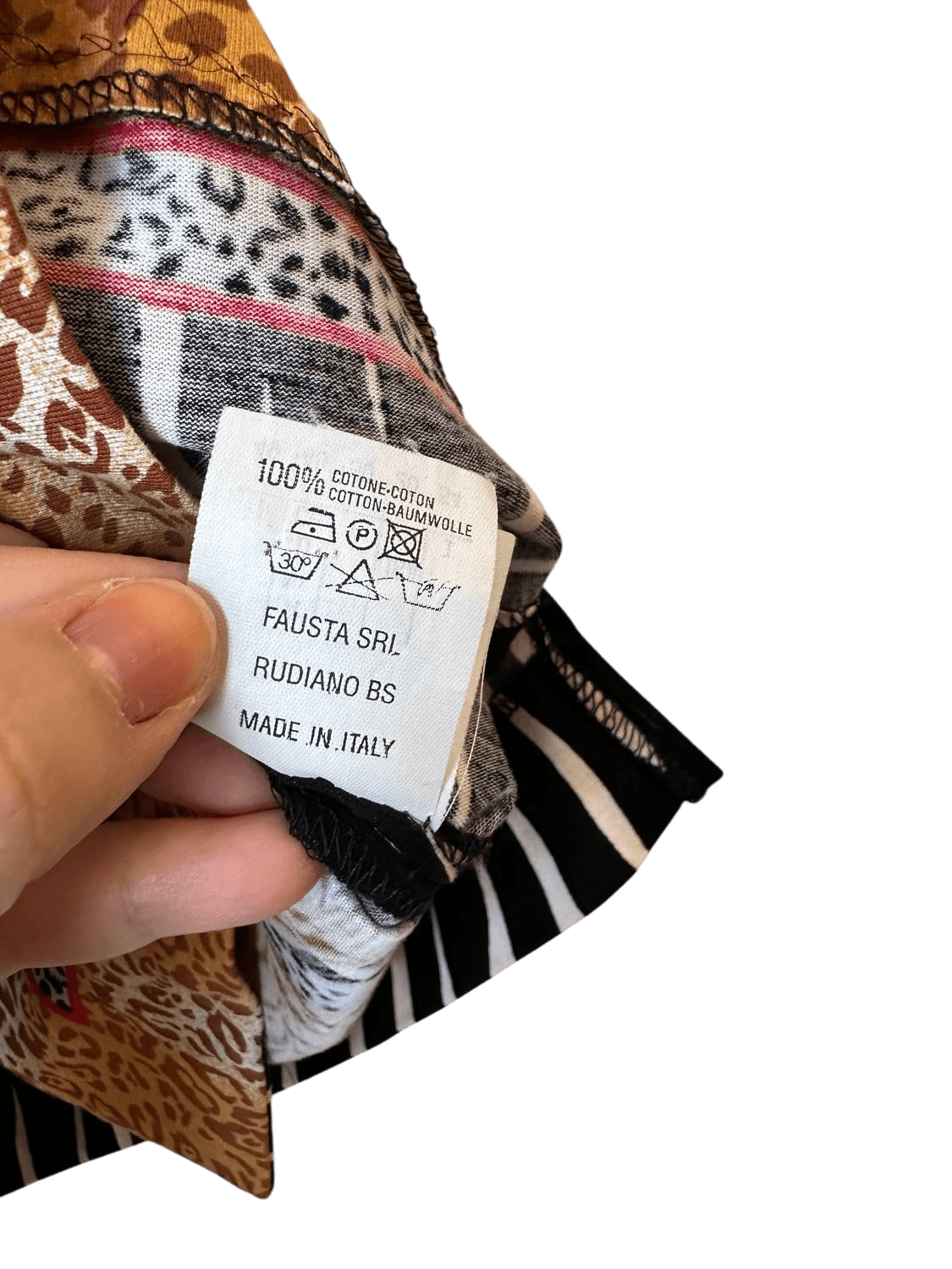 Vintage 80s Fausta Graguini Italian Print Top - Size 48 5