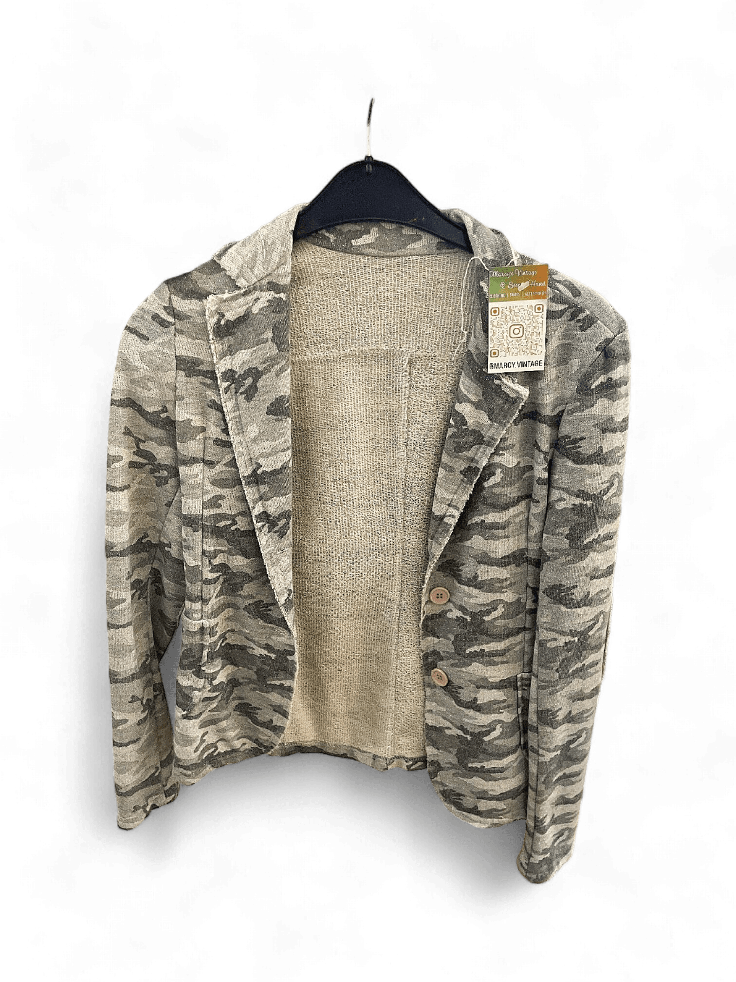 Modern Gray Camouflage Long Sleeve Blazer 2