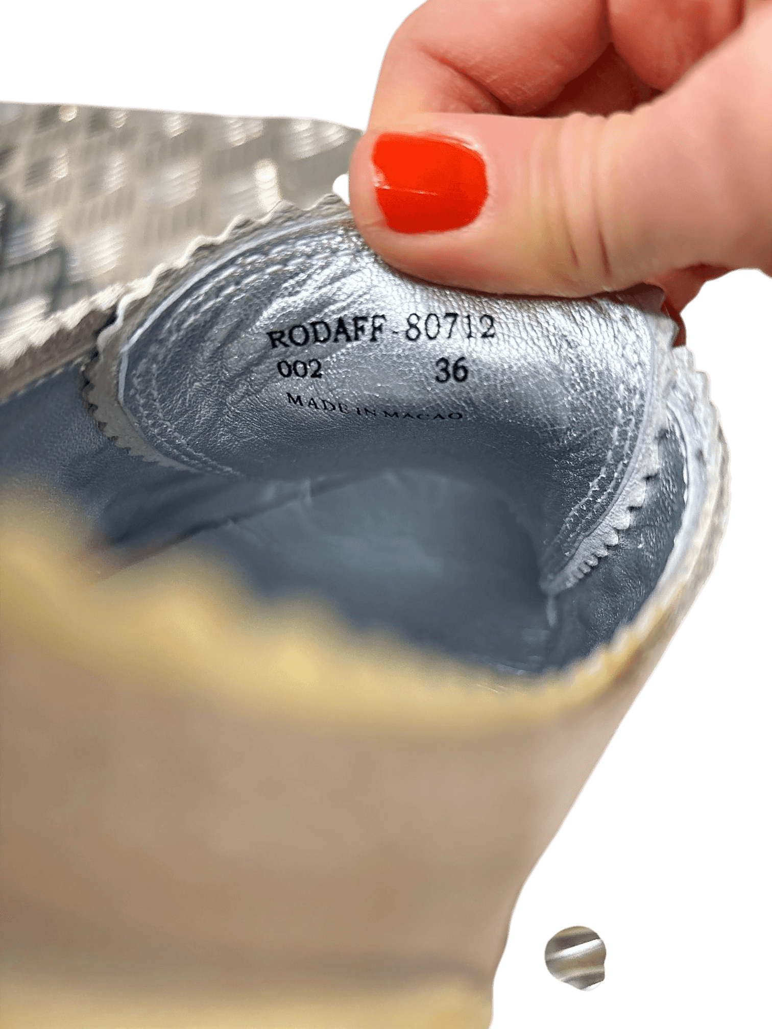 Just Cavalli Cream & Grey Leather Velcro Flats - Size 36 4