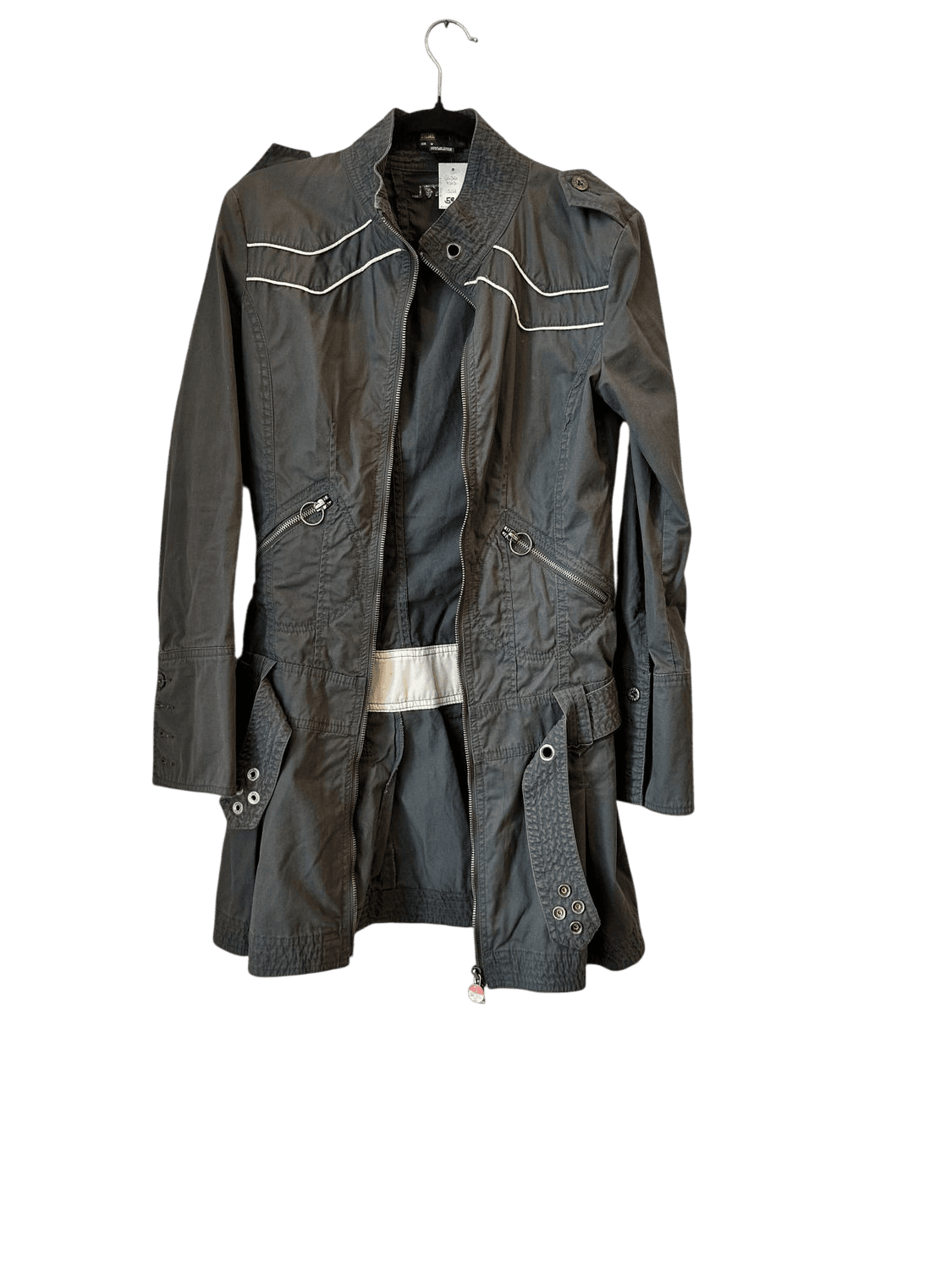 vintage Y2K Diesel Black Cotton Military Jacket with Western Details - Size M 2