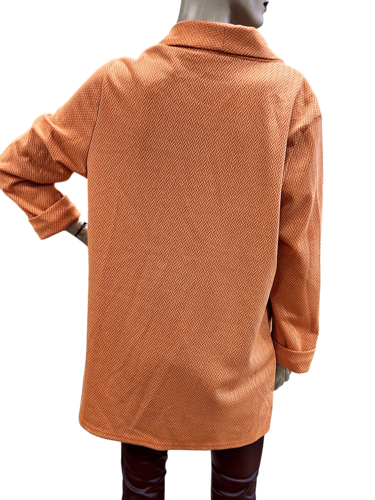 Amisu Orangefarbener Blazer mit Zickzackmuster - Oversized Look 2