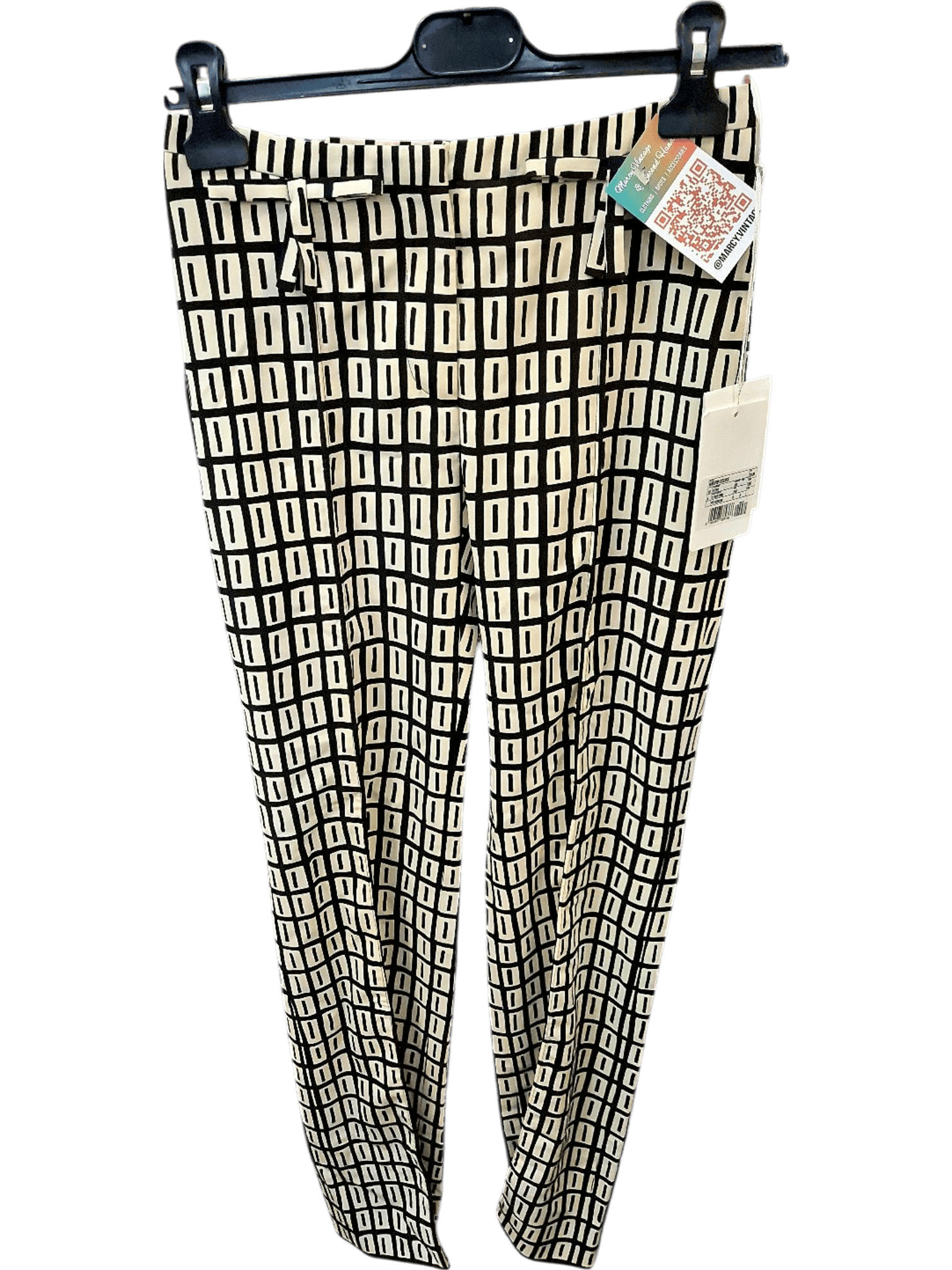 Valentino Geometric Print Trousers - Black and White Pattern 4