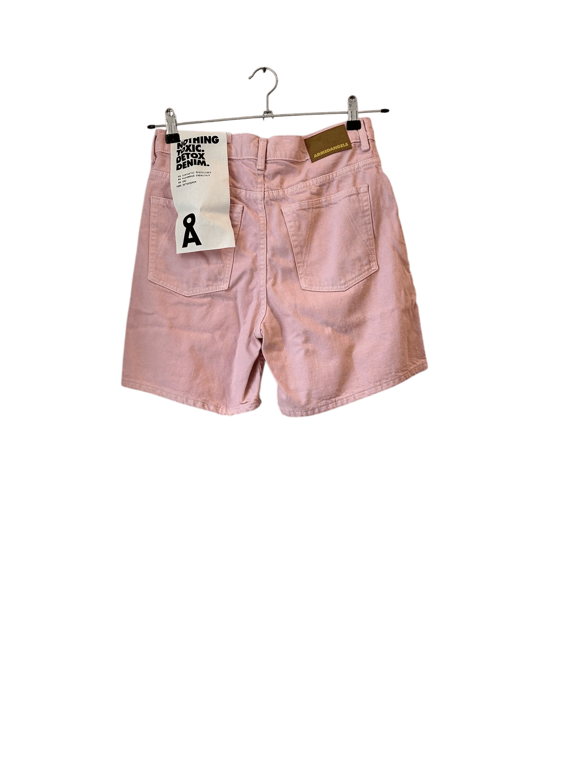 Armedangels Pink High-Waist Cotton Denim Shorts - Size 28 3