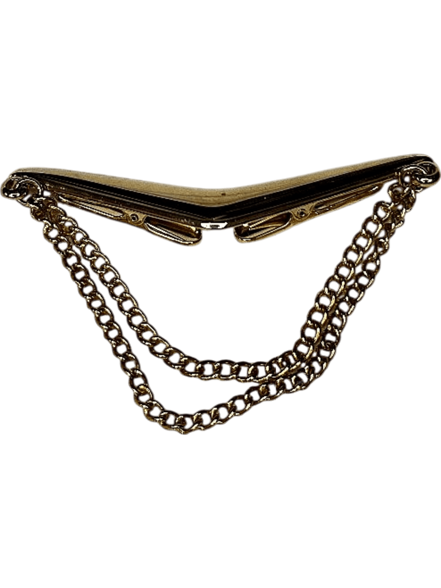 Elegante goldene Kragenspange mit Ketten 1
