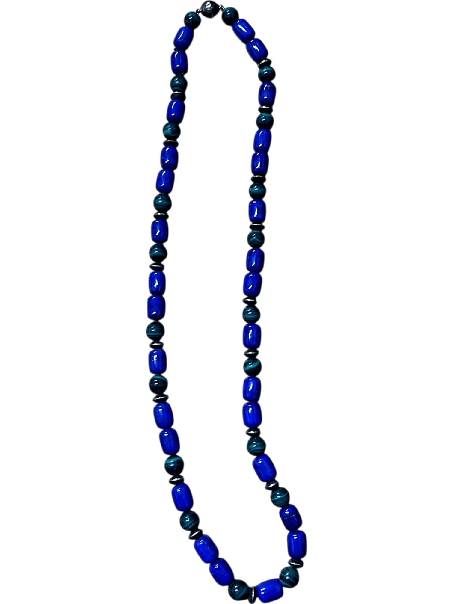 Handgefertigte Halskette mit Lapislazuli und Malachit 1