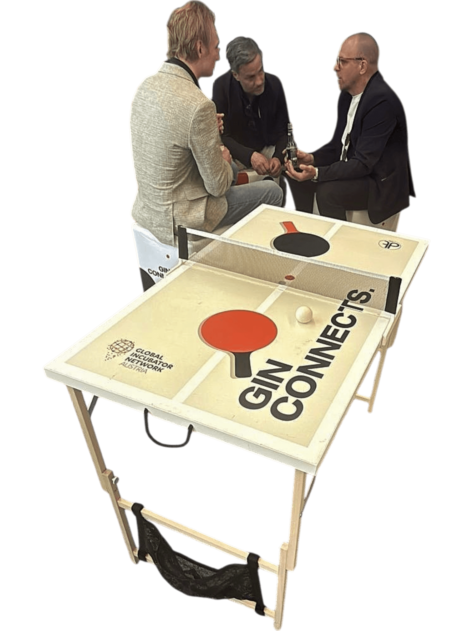 GIN CONNECTS Mini-Tischtennis Set - Kompaktes Tischspiel für unterwegs 1